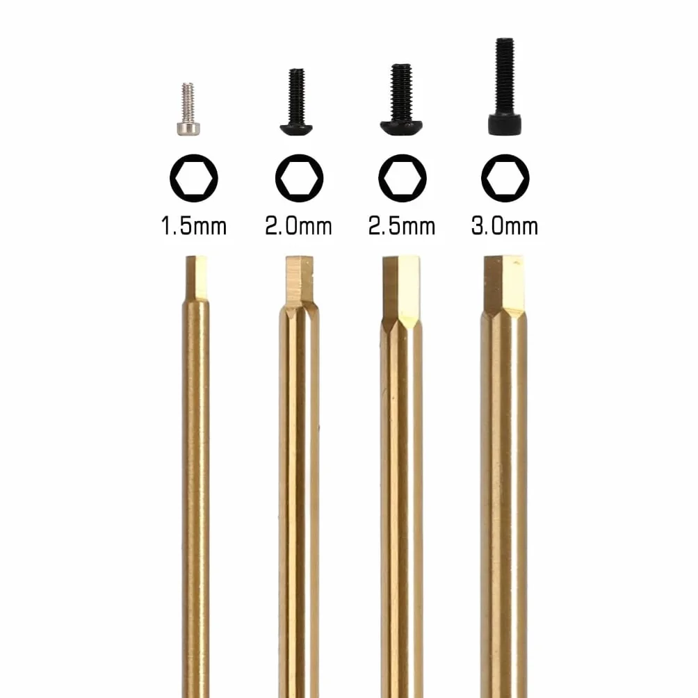 4-częściowy zestaw śrubokrętów sześciokątnych powlekana końcówka plastry miodu uchwyt klucz imbusowy 1,5/2/2,5/3,0 mm do konserwacji samochodu zdalnego sterowania