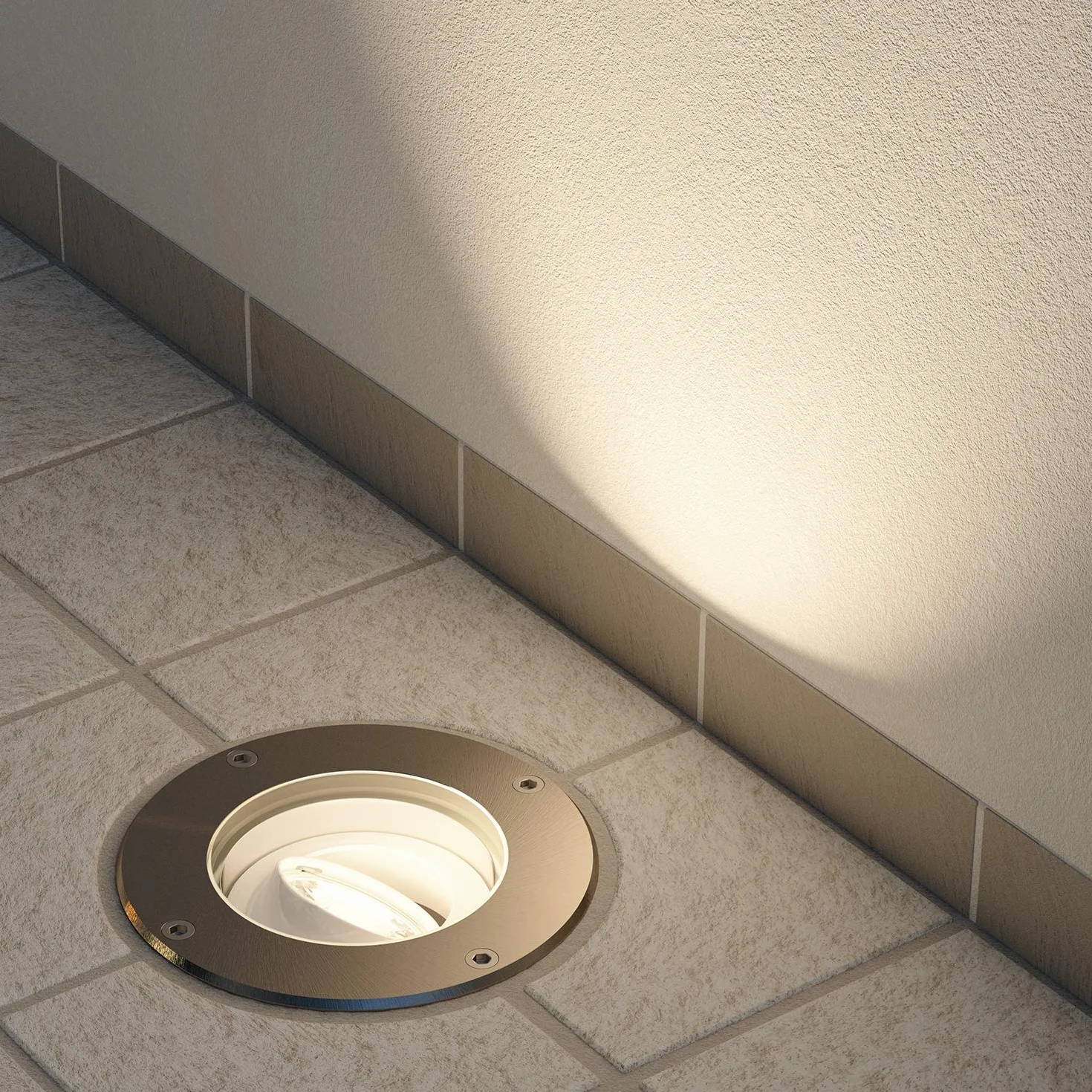 ledscom.de BOFU Oprawa wpuszczana w ziemię stal nierdzewna okrągła IP67 150mm Ø lampa LED 5,473W 468lm 30° ciepła biel