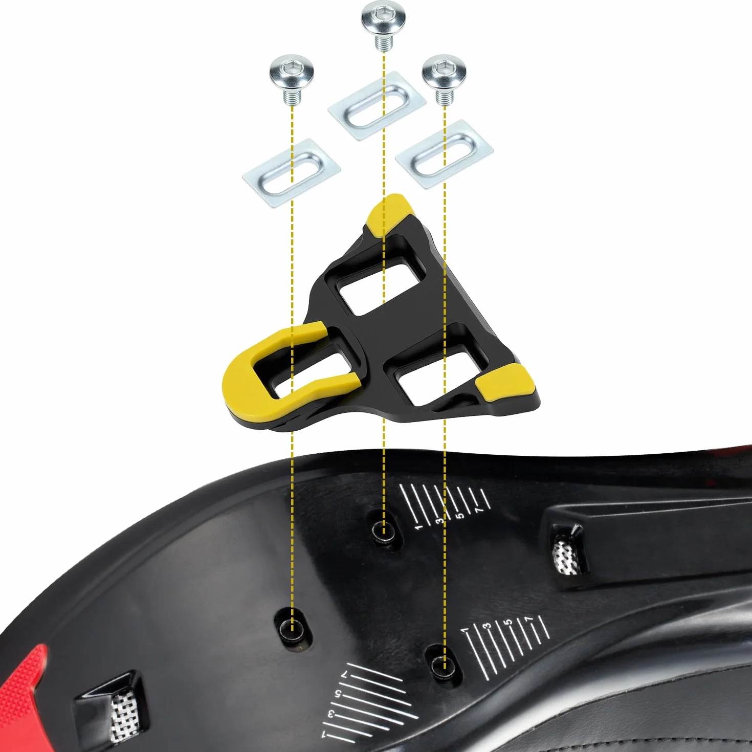 QWORK Knagi na pedały, zestaw spinek rowerowych, kompatybilny z systemami Shimano SPD SH11 SH12 SH10 SH51, do rowerów szosowych, kolarstwa halowego, MTB