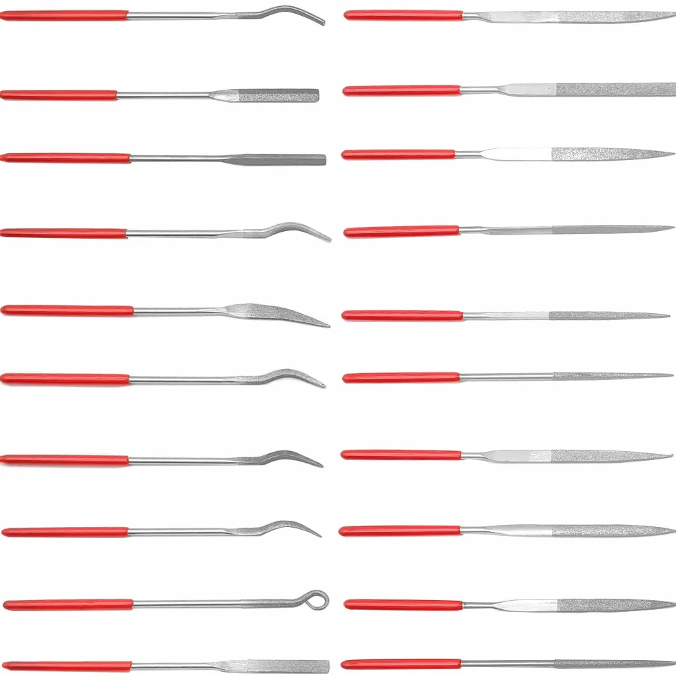 20 sztuk mini diamentowy pilnik igłowy 3x140 mm diamentowy pilnik metalowy mini zestaw pilników diamentowych do szkła, ceramiki, drewna, węglika i cięcia profilu biżuterii