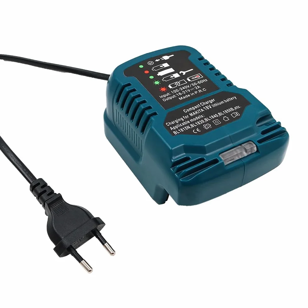 Namvo Mini litowa ładowarka do akumulatorów Makita 18 V, kompatybilna z BL1850B, BL1860, BL1830, BL1840, BL1815