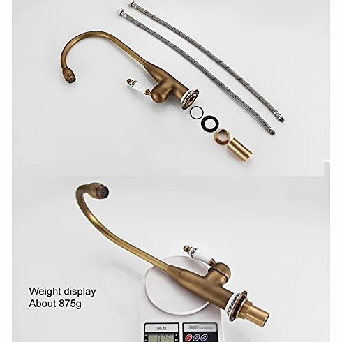 Faucet Bateria zlewozmywakowa do baru komercyjnego, baterie kuchenne, kran z mieszaczem z antycznego brązu z ceramicznym dźwigiem, kran zlewozmywakowy na zimno i na gorąco, miksery wody Faucet