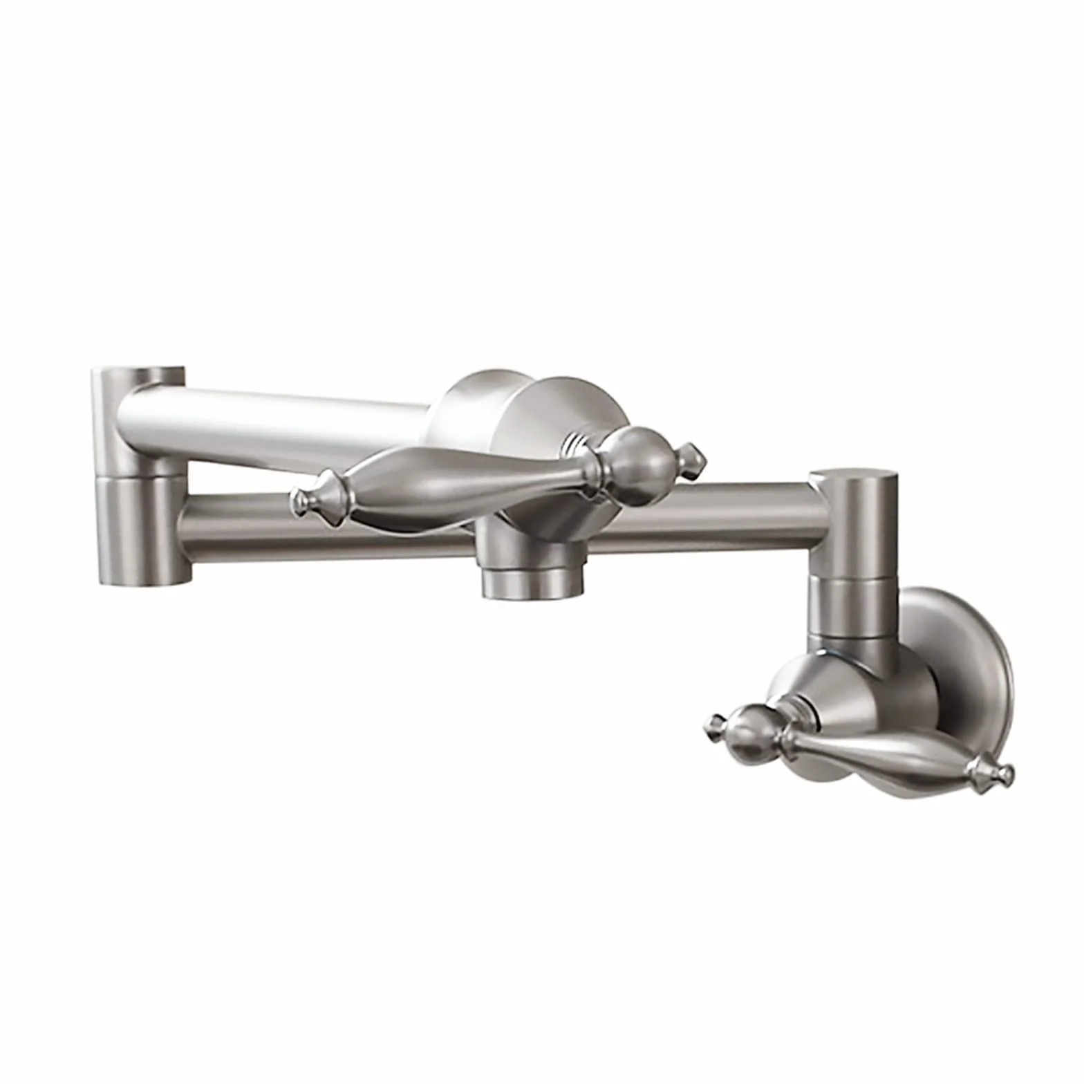 Góra ścienna kran kuchenny podwójny złącze huśtawka ramię napełniacza zlewozmywak, matowy czarny,Elastyczny i Wygodny(Brushed Nickel)
