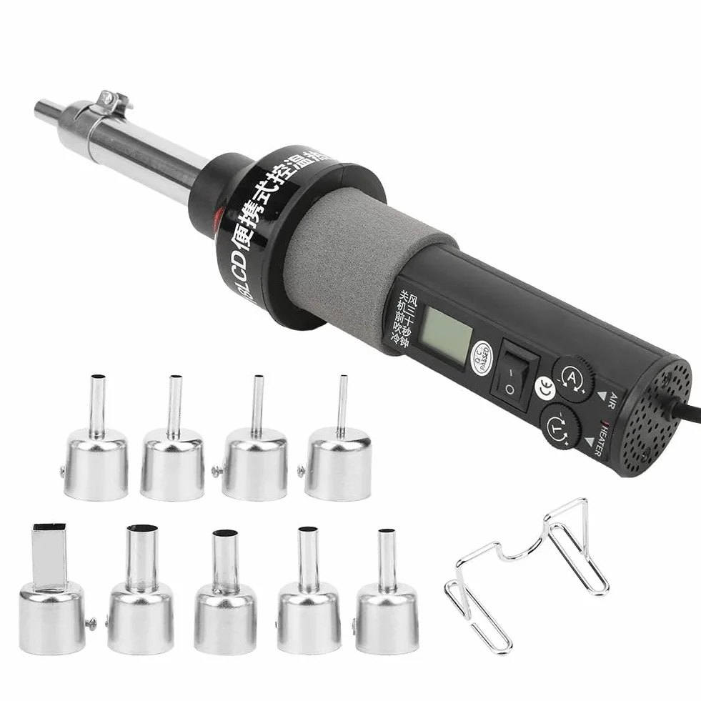 Opalarka Mini opalarka Termostat 9 Wyświetlacz cyfrowy Tuyere Elektronarzędzia przemysłowe, do wylutowywania różnych pudełek ekranujących i pokryw na płytkach drukowanych, wtyczka EU AC 220V