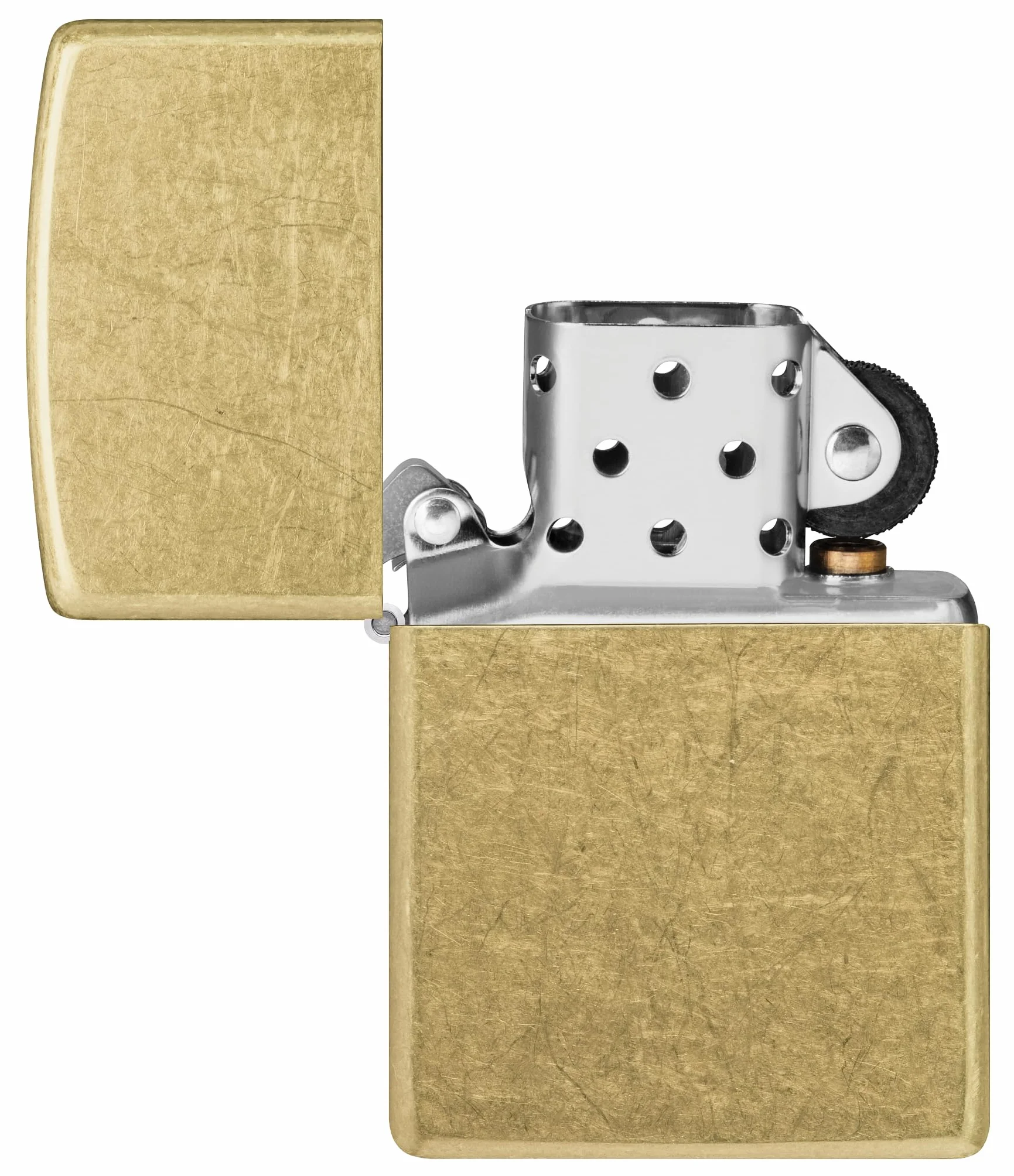 Zippo Street Brass Zapalniczka Sztormowa, Mosiądz, Model Podstawowy, do Napełniania, Wielokrotnego Użytku, Wiatroodporna Konstrukcja, Pudełko Prezentowe, Wyprodukowana w USA,