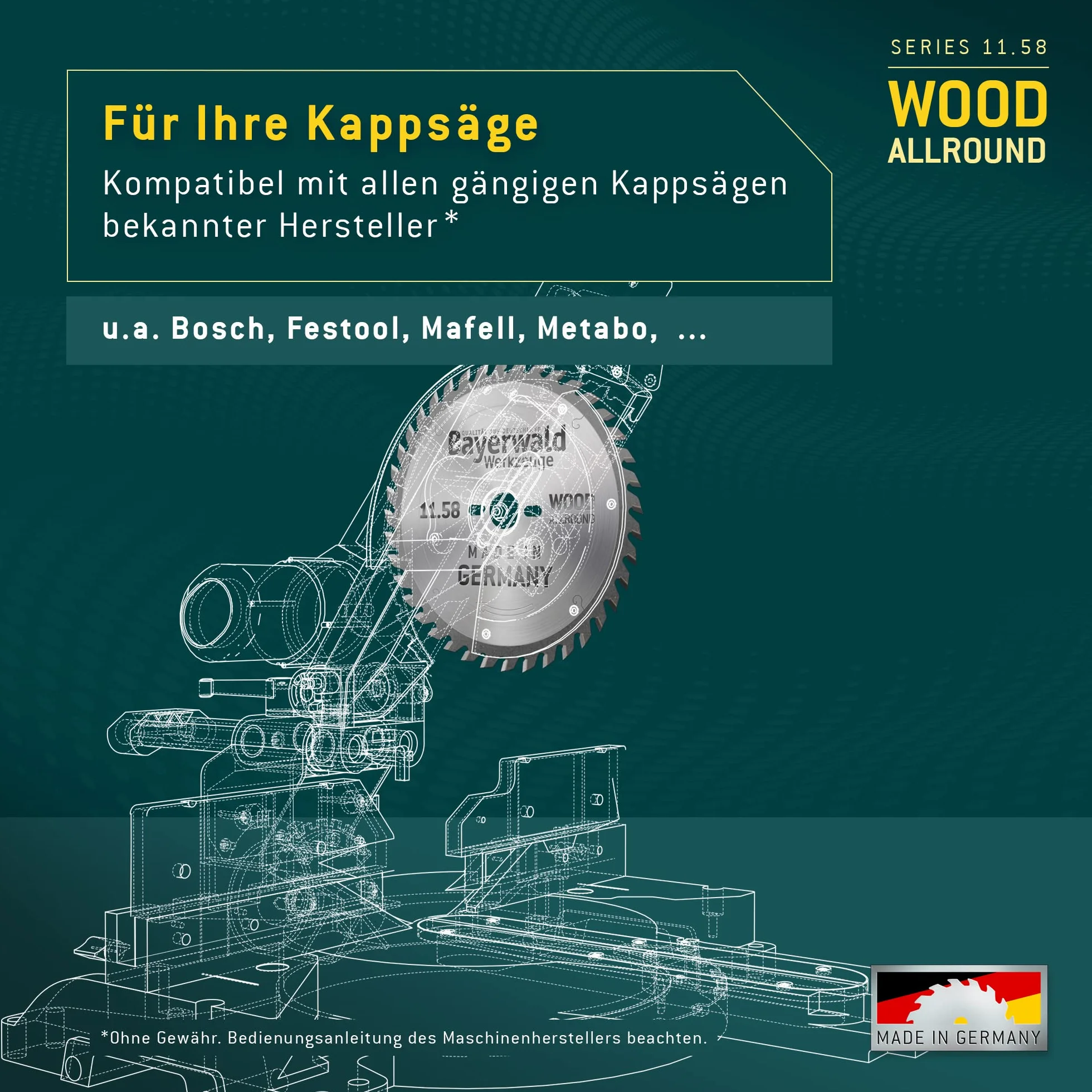 Bayerwald - HM brzeszczot do piły tarczowej do drewna - Ø 216 mm x 2,6 mm x 30 mm | WZ ujemny (48 zębów) | do piły ukośnej i ukośnej | otwory dodatkowe: 2/7/42