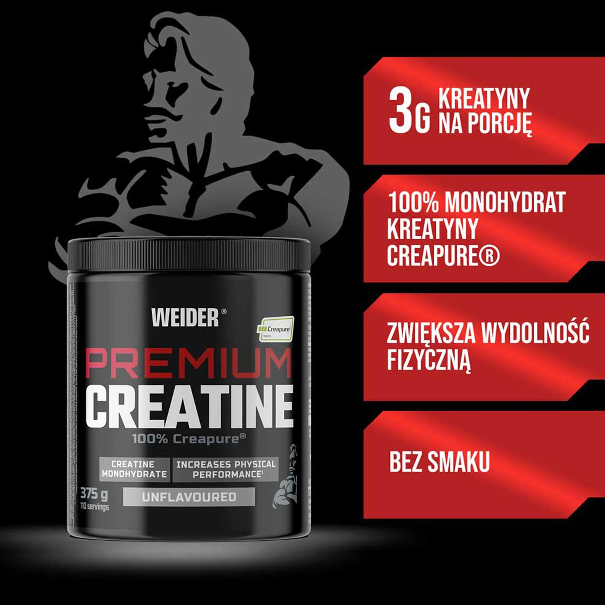 Weider Premium Creatine 375 g Monohydrat Kreatyny Creapure