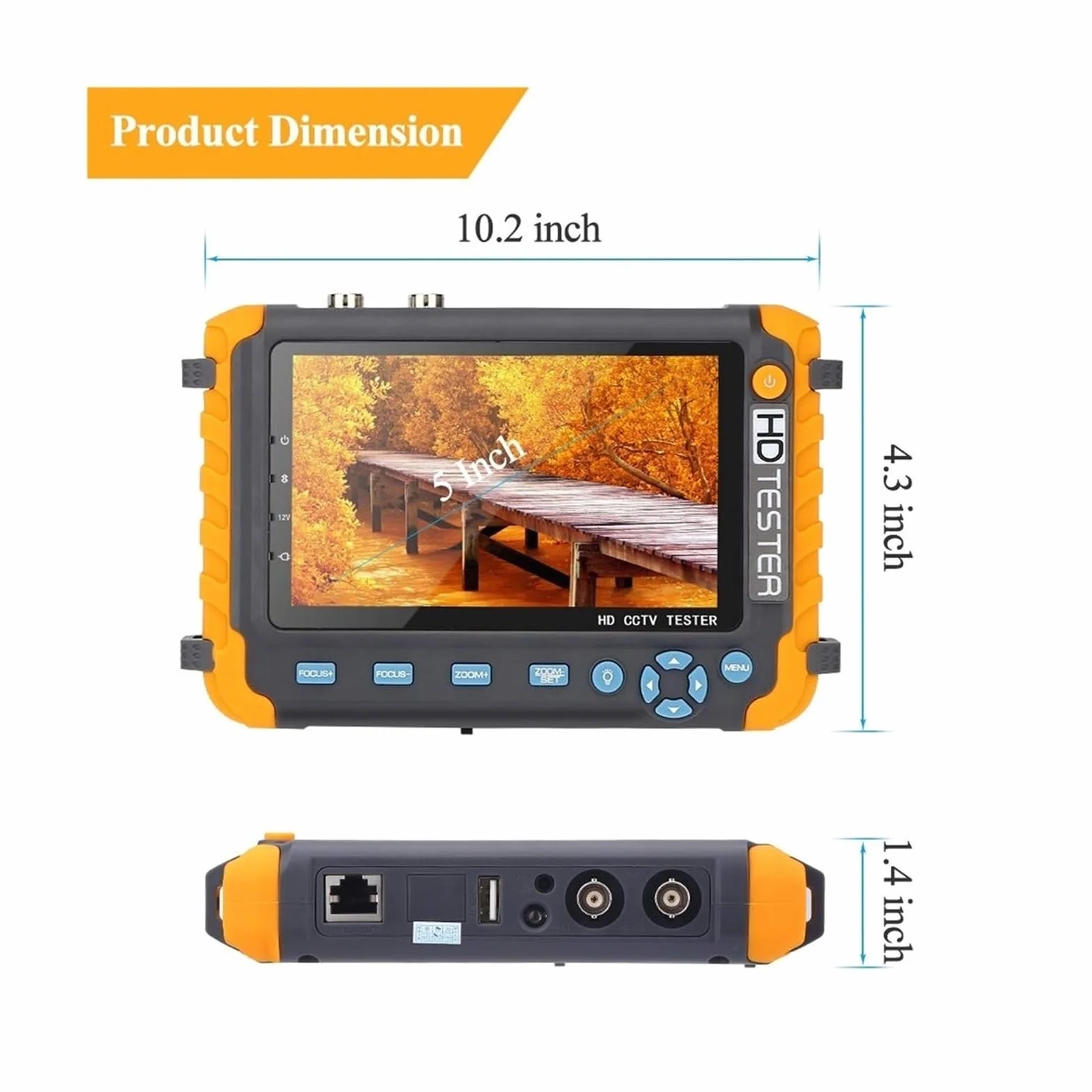 Tester CCTV, IV8W Przenośny tester CCTV 8MP | Z AHD/CVI/TVI Mini Monitor Kamery Tester VGA Wejście Wideo Tester Kamery Bezpieczeństwa do testowania kamer CCTV i IP.