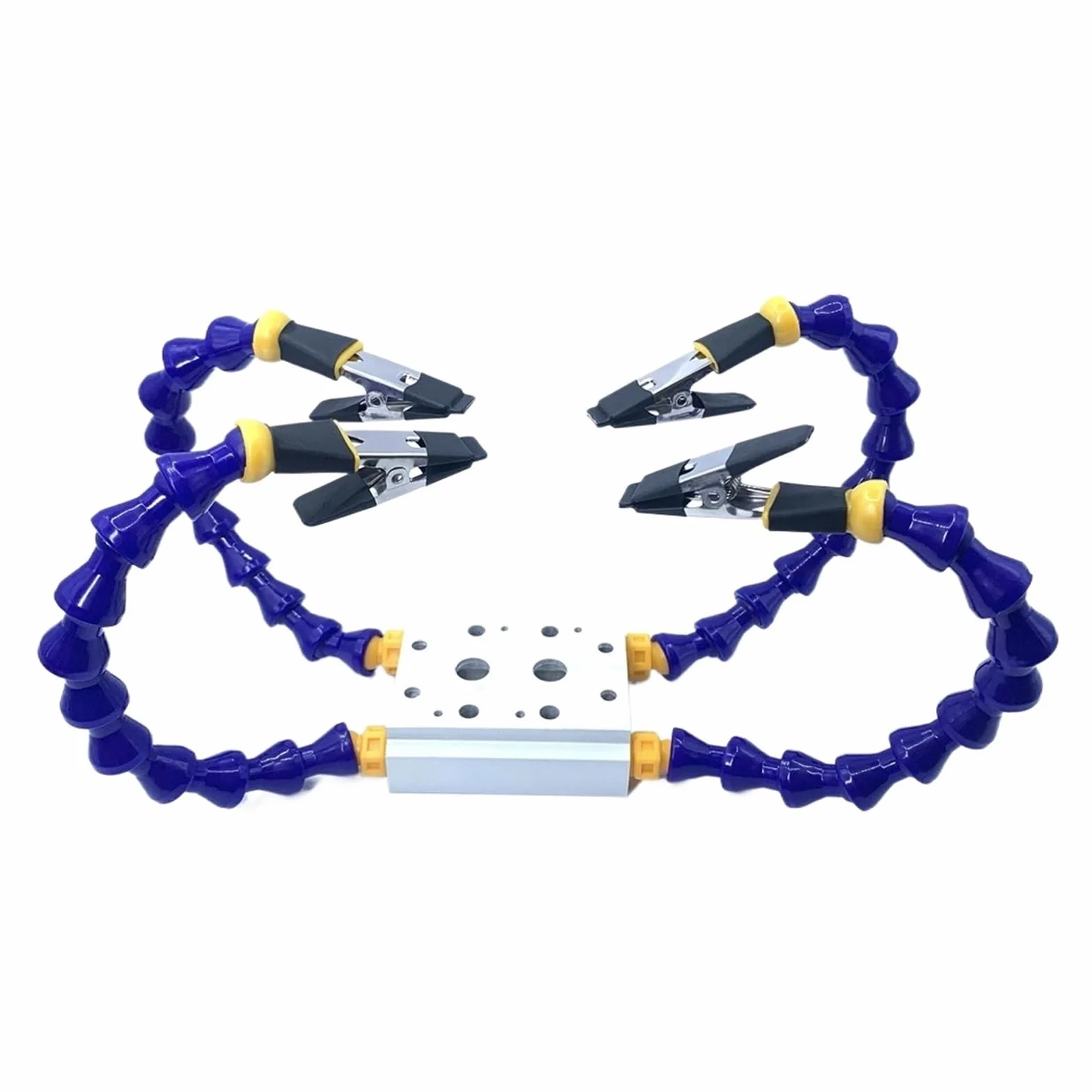 Pomoc do lutowania Third Hand, 2/6 szt. giętkich ramion lutowniczych z lupą i latarką na aluminiowej podstawie(2pcs Arms)