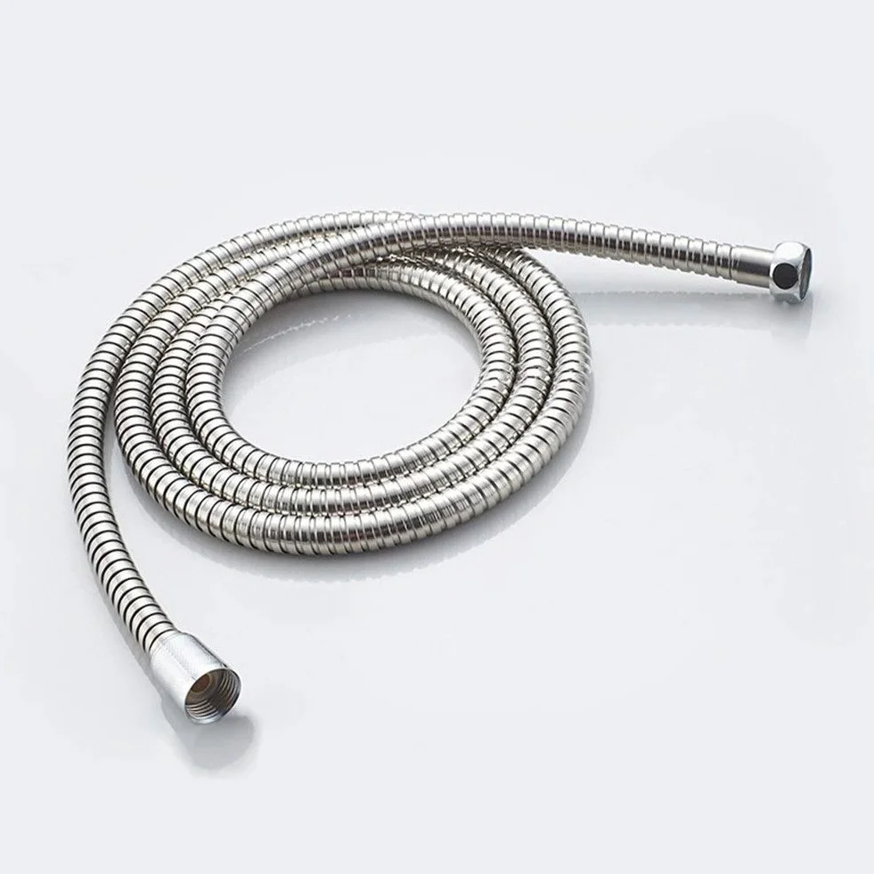 Wąż prysznicowy ze stali nierdzewnej 1,2 m / 200 cm - miękka rura do łazienki łatwa wymiana DIY uniwersalny wąż hydrauliczny elastyczny srebrny złącze wody