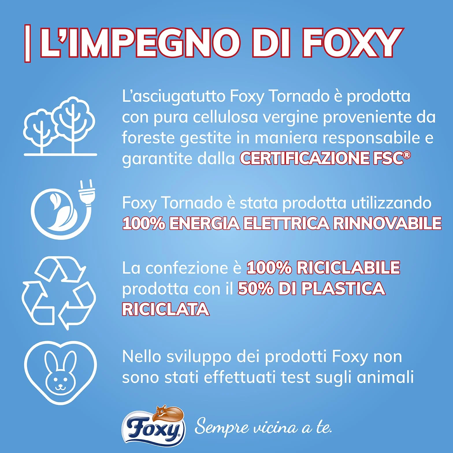 Foxy Tornado | suszarka | 8 rolek | 250 arkuszy w rolce | 3-warstwowa rolka uniwersalna | papier 100% certyfikat FSC® | opakowanie w 100% nadaje się do recyklingu