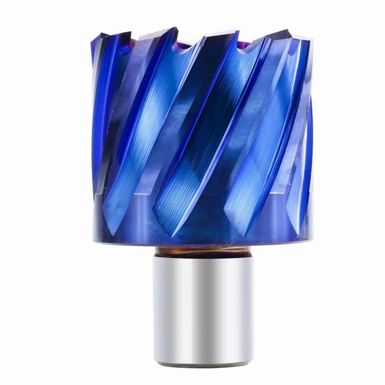 Wiertło do otwornic, wiertło oczkowe powlekane nano-niebieskim, wiertło HSS z trzonkiem Weldon, wiertło do metalu, 18 x 55 mm