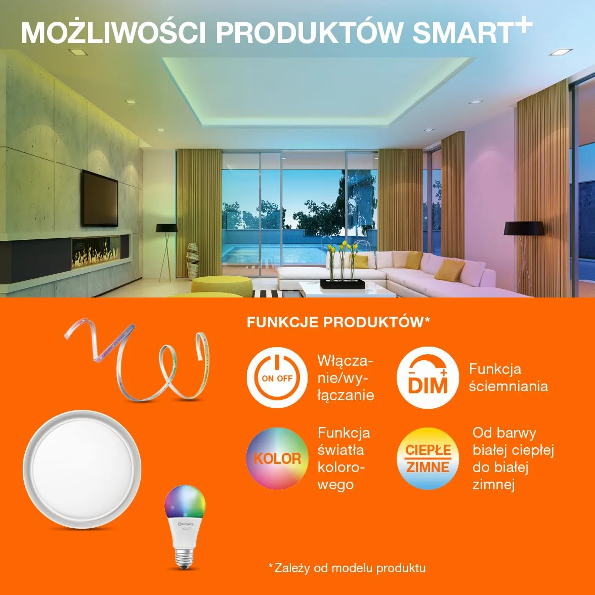 LEDVANCE Oprawa oświetleniowa: for sufit, SMART+ PLANON PLUS przestrajalny biały / 20 W, 220…240 V, kąt rozsyłu światła: 110°, Program przestrajalny biały, 3000…6500 K, materiał: aluminum, IP20