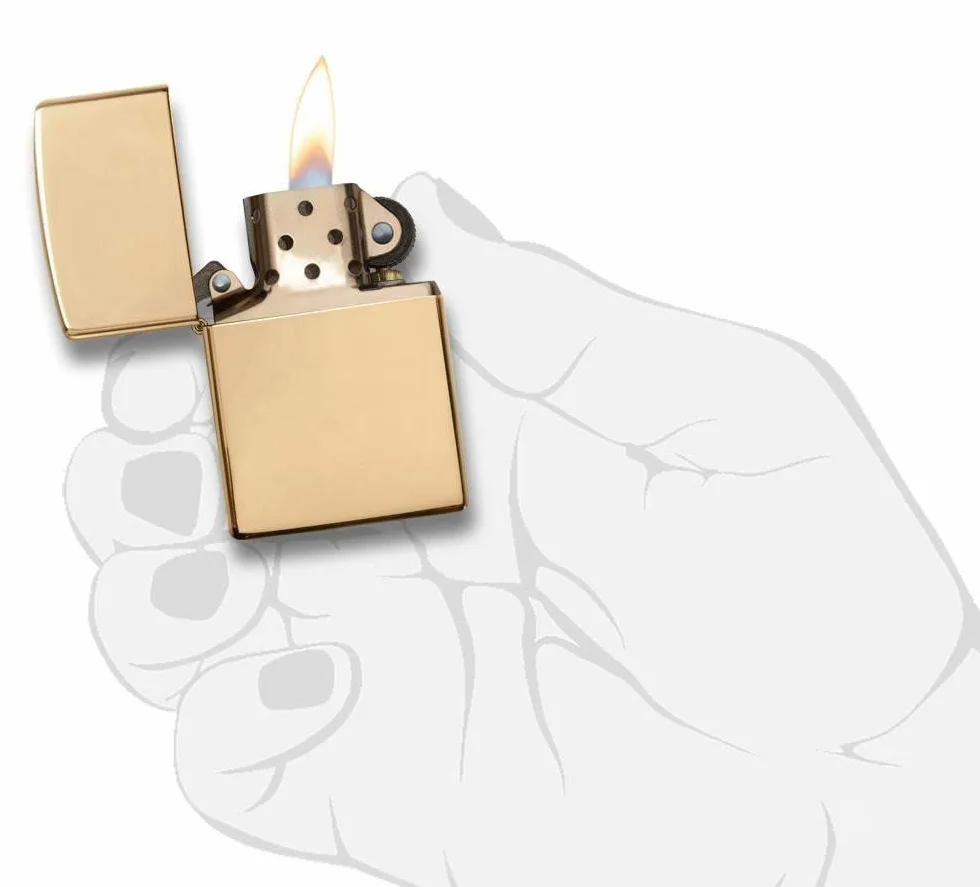Zippo Zapalniczka Sztormowa, Chromowana (High Polished Brass Heavy Wall), Model Podstawowy, do Napełniania, Wielokrotnego Użytku, Odporna na Wiatr, Pudełko Prezentowe, Wyprodukowana w USA
