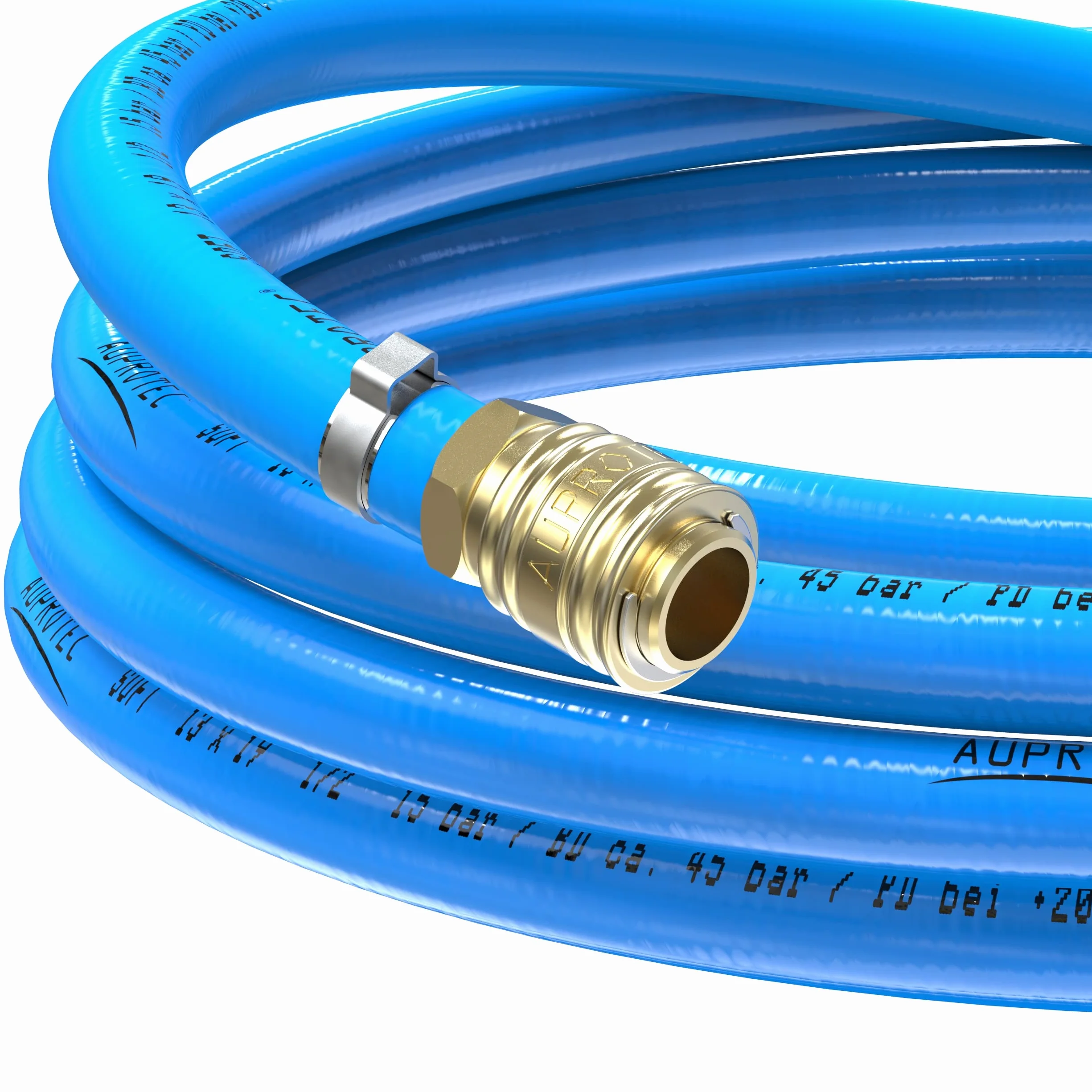 AUPROTEC Wąż do sprężonego powietrza zestaw 10 mm Ø wewnętrzna 10 m wąż PCW I z mosiężnym szybkozłączem do kompresora sprężonego powietrza I AUPROTEC wąż kompresorowy bardzo elastyczny