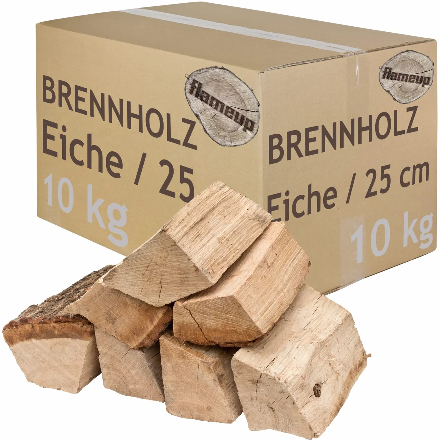 Drewno opałowe, drewno dębowe, do pieca, kominka, paleniska, grilla, w szczapach 25 cm, suszone, 10 kg