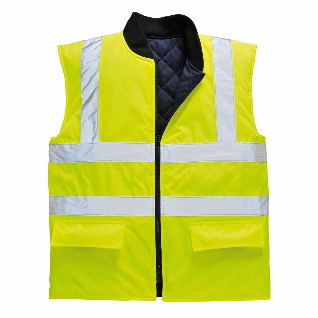Portwest S469 Dwustronny Ostrzegawczy Ocieplacz, Żółty, Rozmiarowy L