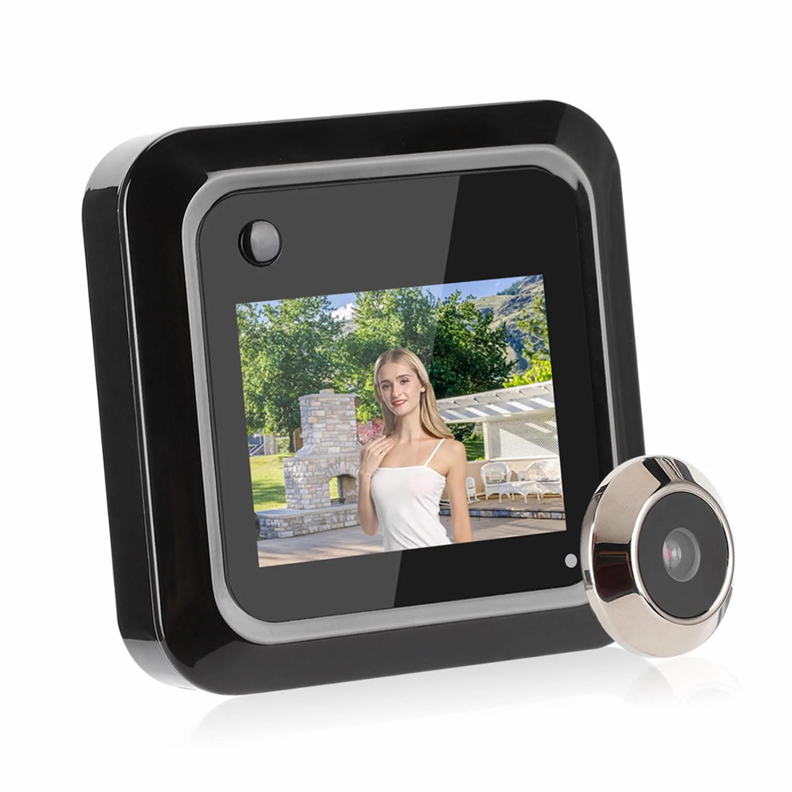 Kamera z Wizjerem do Drzwi, Wyświetlacz LCD TFT o Przekątnej 2,4 Cala Inteligentny Wizjer do Drzwi Wideodzwonek do Drzwi, Kamera Szerokokątna 0,3 MP 95° Nagrywanie zdjęć, Monitor
