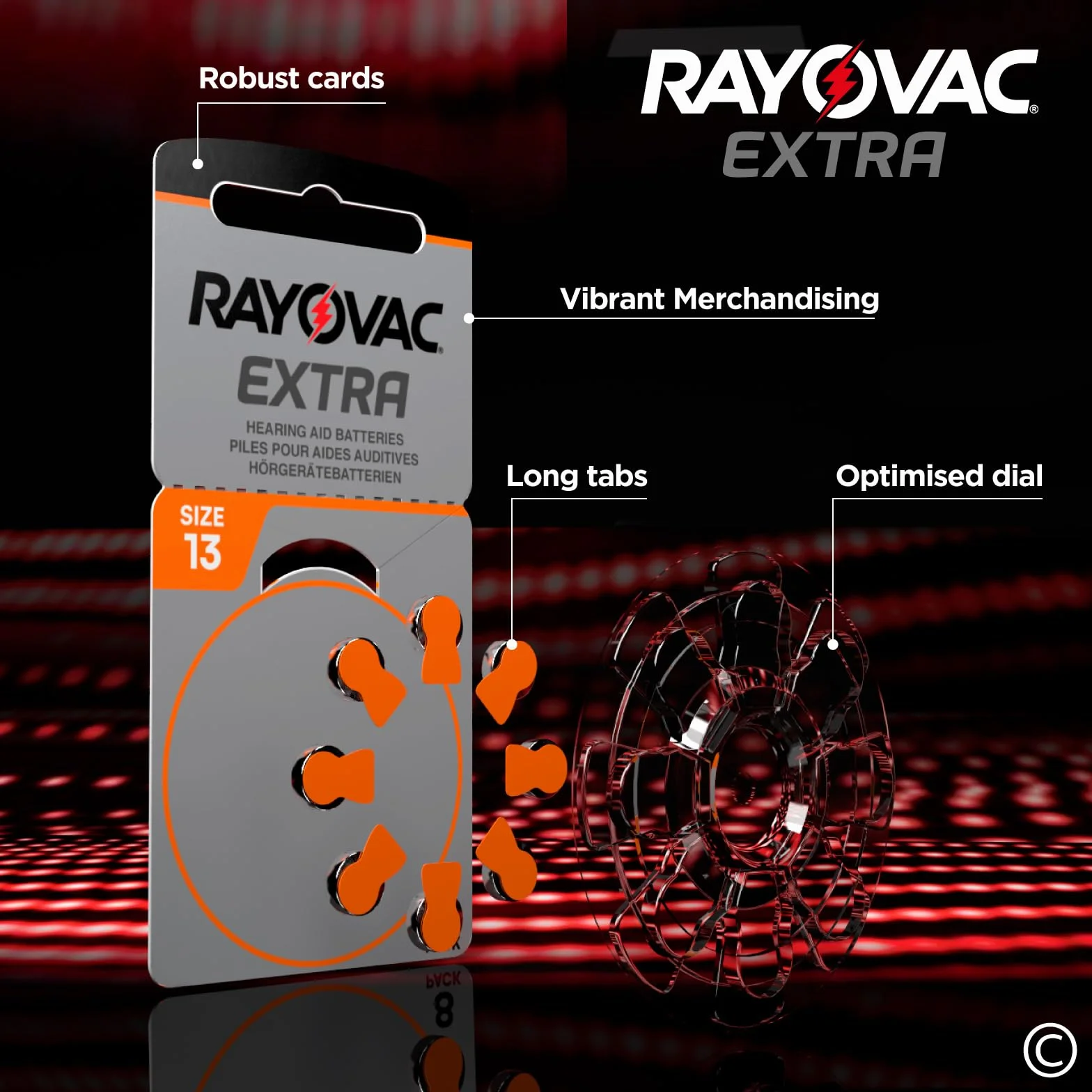 Rayovac Extra 13 baterie PR48 do aparatów słuchowych 80 sztuk