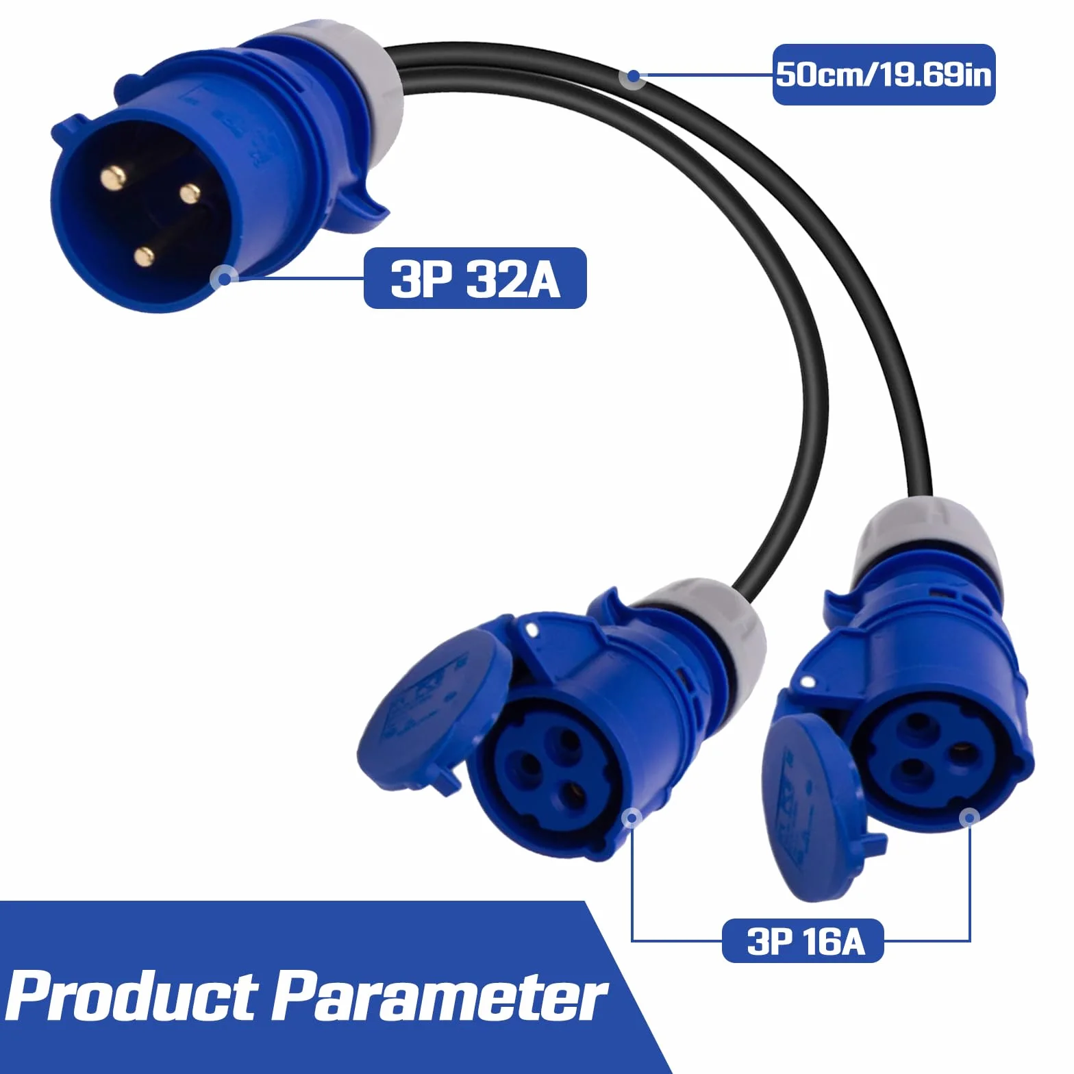 Adapter CEE 32A na 2x16A IP44 Rozdzielacz 230V