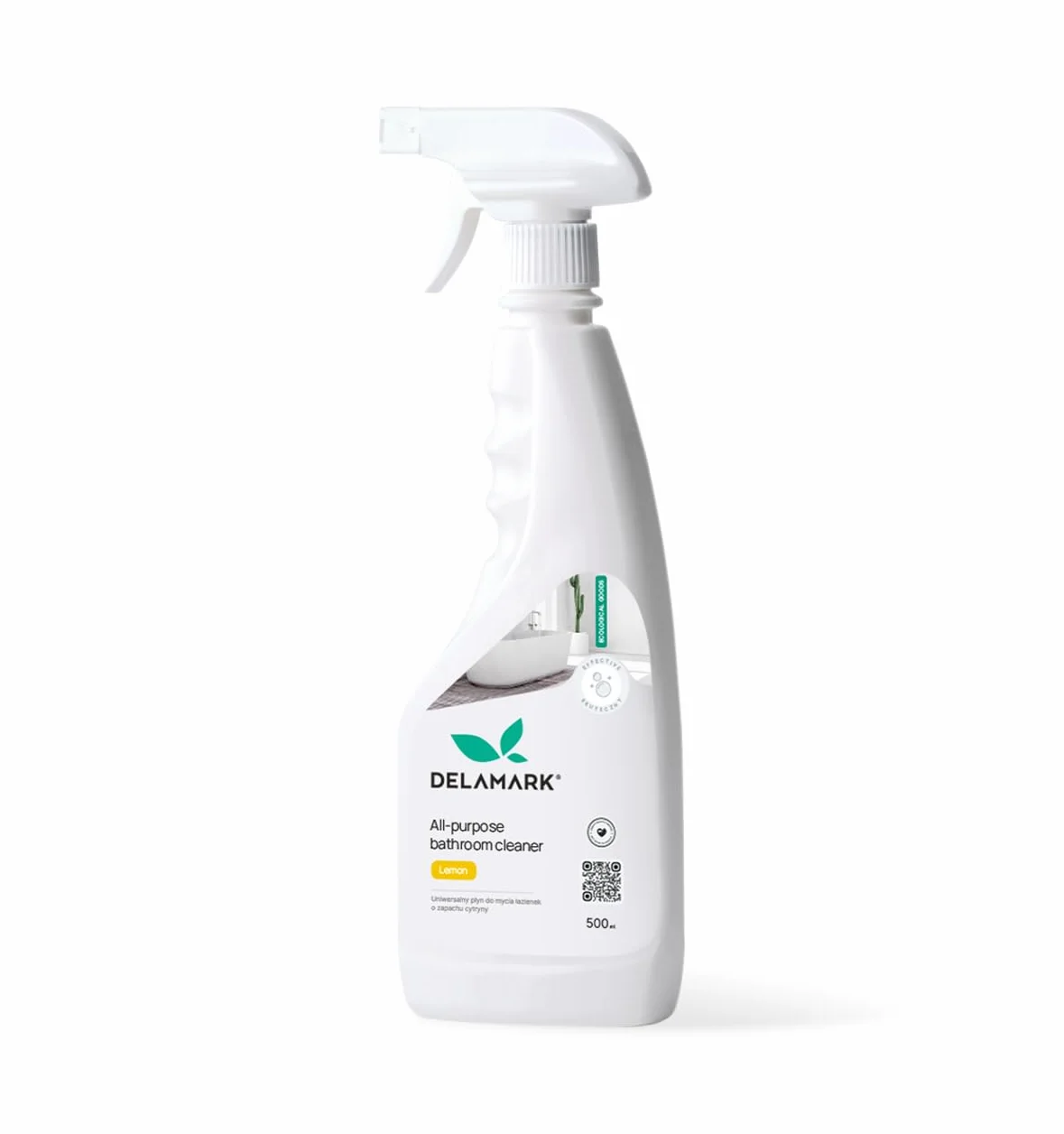 Spray do czyszczenia łazienki, usuwa osad z mydła i kamień, do akrylu, ceramiki, chromu, emalii, plastiku i stali nierdzewnej, naturalny zapach cytryny, 500 ml, Eko Produkt