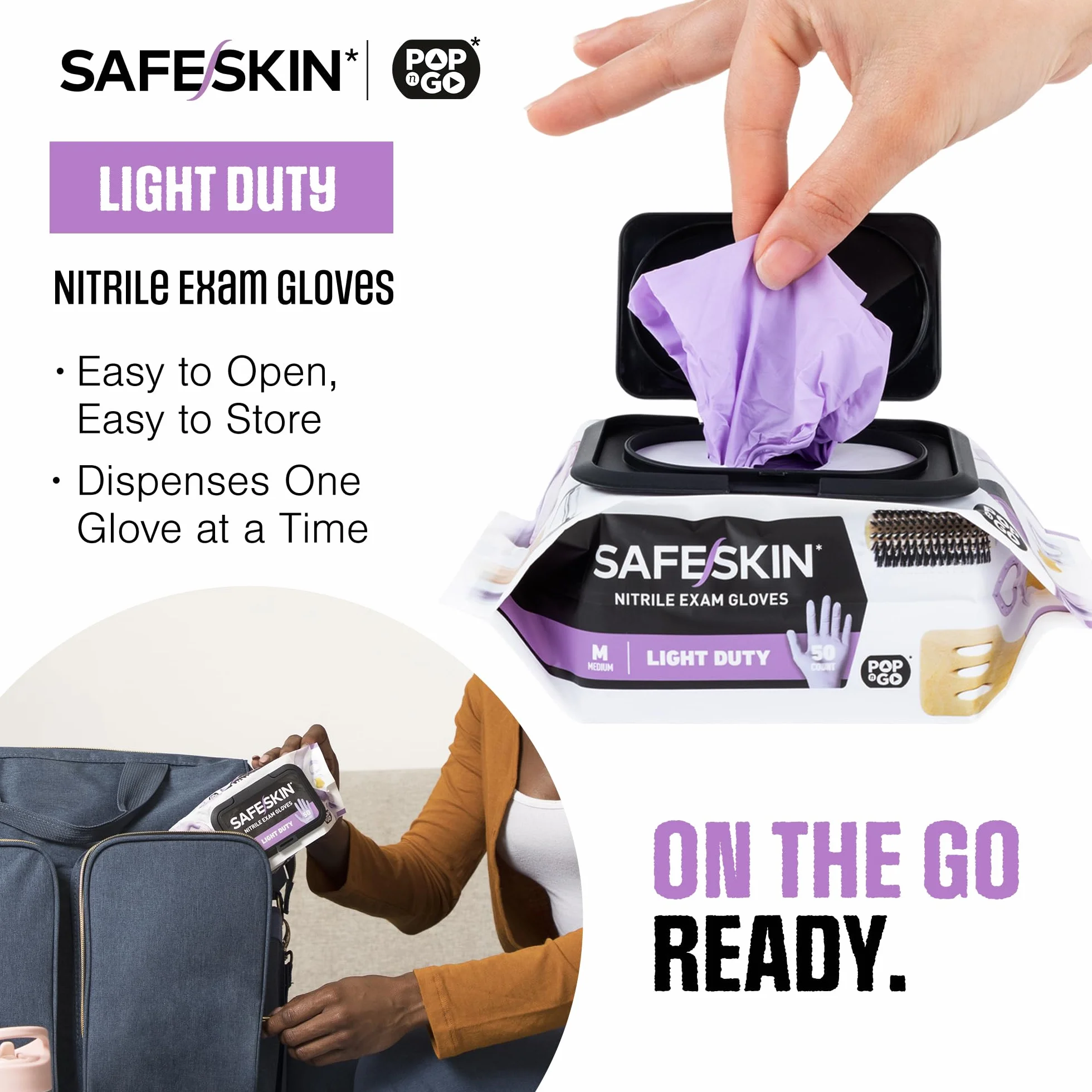 SAFESKIN POP-N-GO lekkie rękawice nitrylowe
