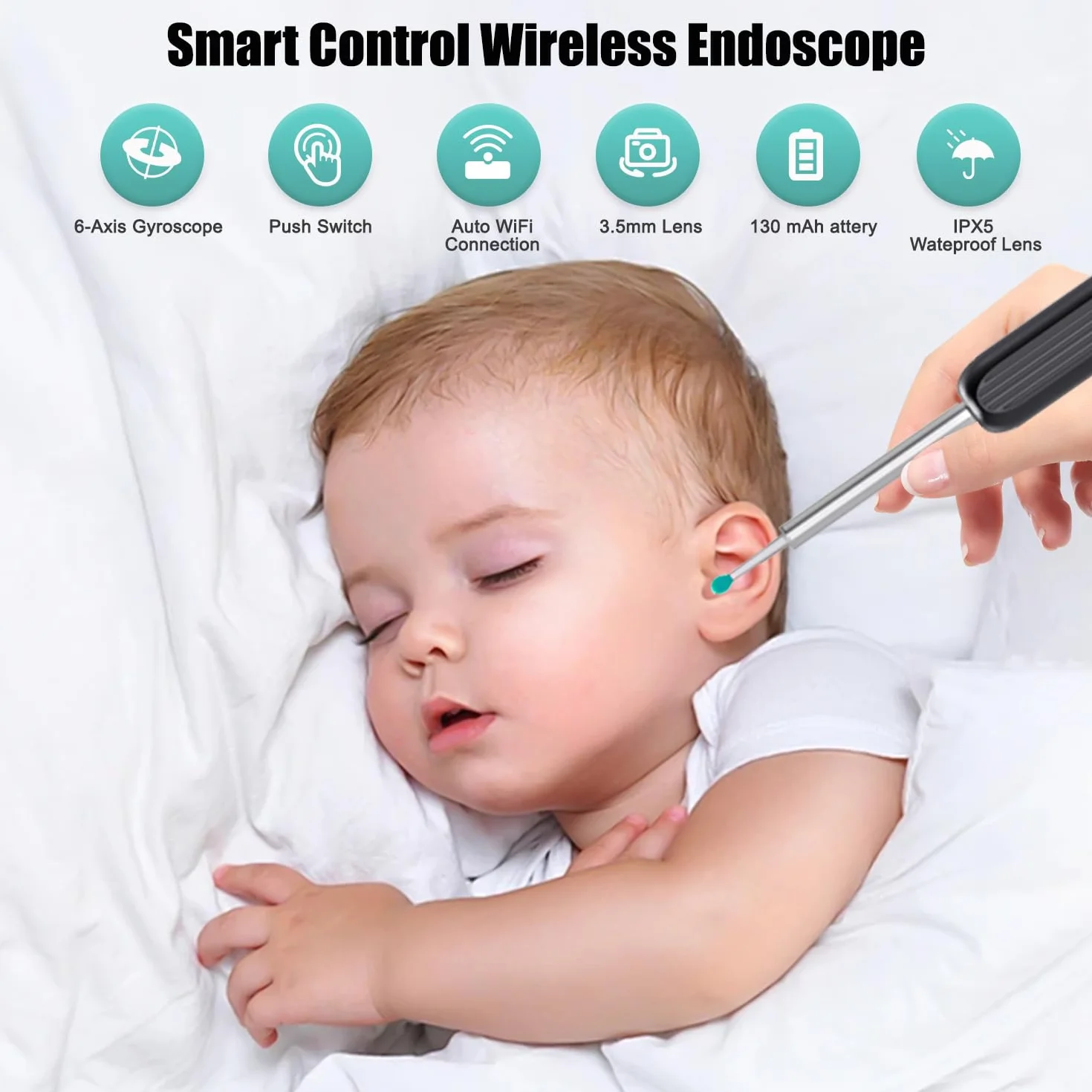 Cyfrowy otoskop WIFI do czyszczenia uszu z kamerą 1296P 3,5 mm HD wodoodporny