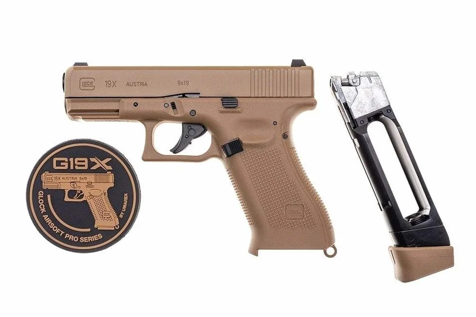 Umarex Glock 19X CO2 blowback (6 mm) pistolet do Airsoft (beczki PCW), pistolet Co2, kaliber 6 mm