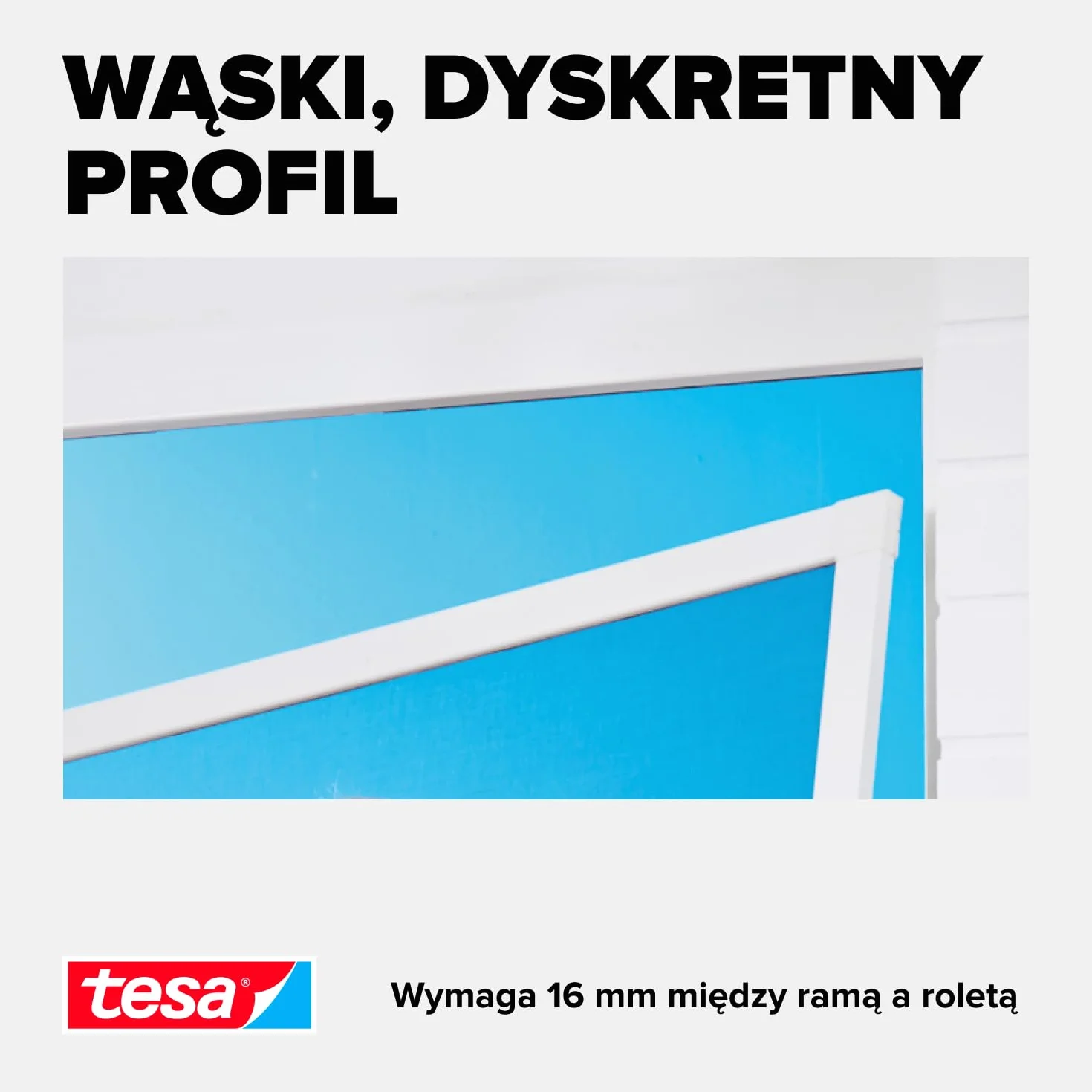 tesa INSECT STOP Aluminium For Doors Frame Fly Screen XL - siatka z ramą aluminiową, czysty widok, biały - 120 x 240 cm