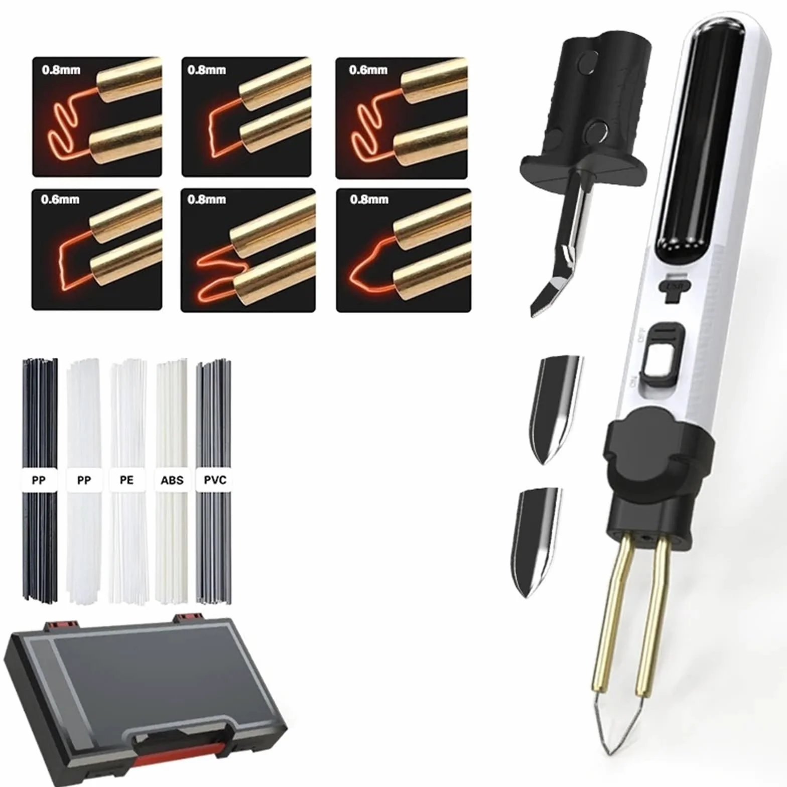 Maszyna do naprawy spawarki Zestaw do bezprzewodowego spawania tworzyw sztucznych o mocy 100 W. Pistolet spawalniczy 3 w 1 z kielnią lutowniczą. Zszywacz na gorąco(Plastic box)