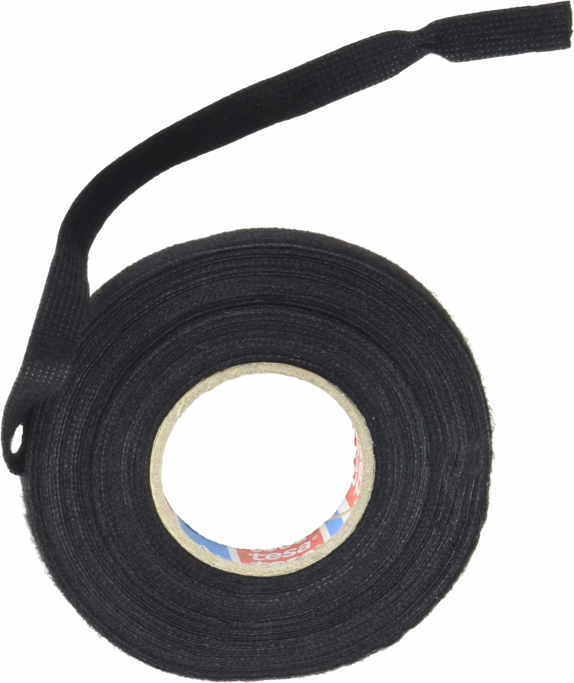 TESA Taśma z włókniny PET 51608 taśma izolacyjna do wiązek kablowych bawełna taśma klejąca (9 mm x 15 m), czarna