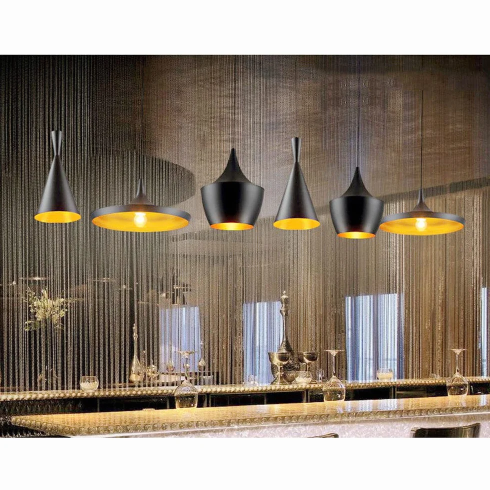 Retro Industrial Style LED Lampa wisząca Regulowana wysokość Metal Sufit Restauracja Bar Dekoracja Oświetlenie Wnętrza (Color : Black, Size C)