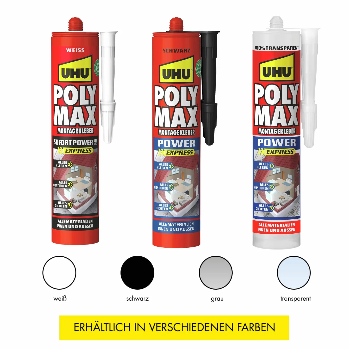 Uhu Poly Max Klej Montażowy, Czarny, 425 g