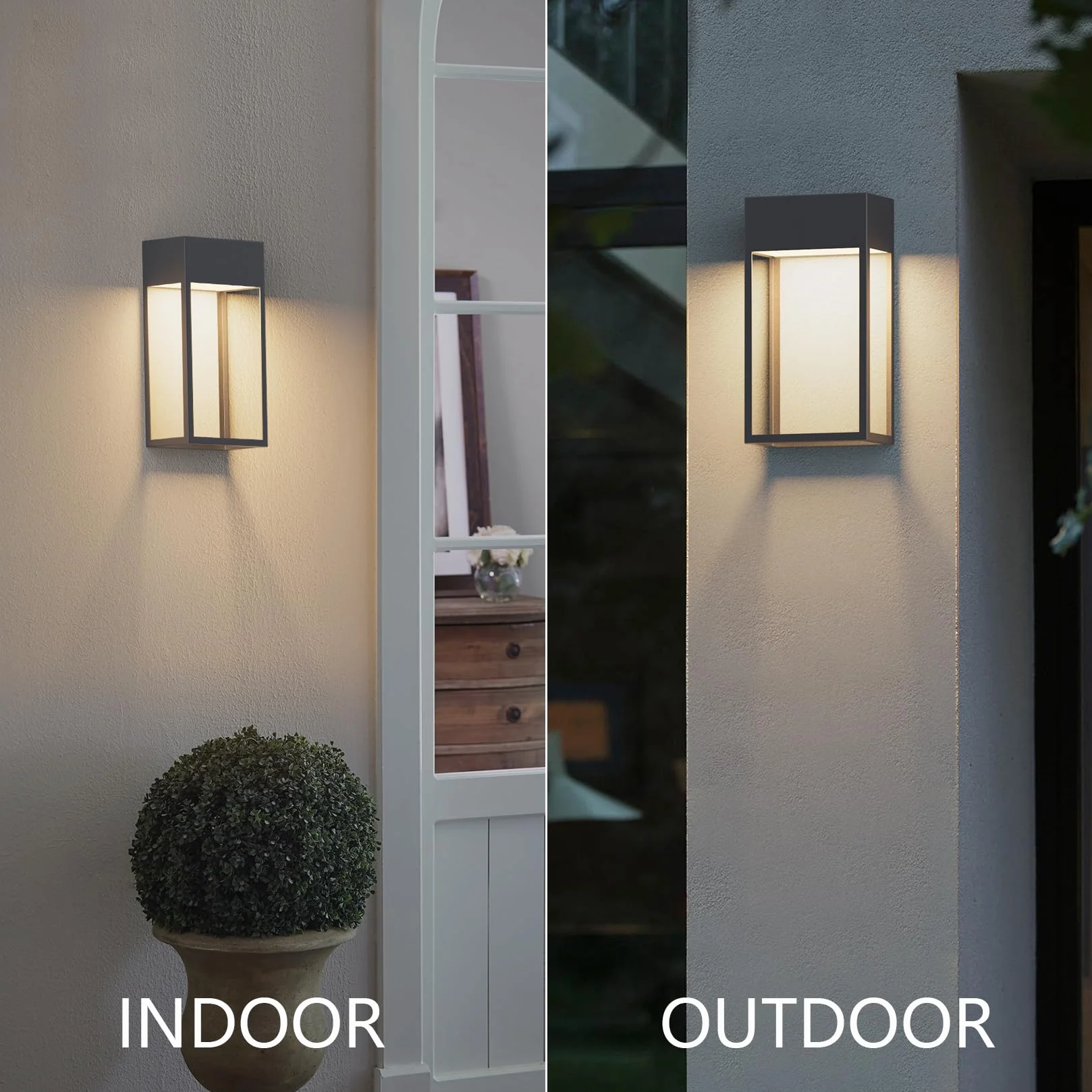 Klighten 24 W LED kinkiet zewnętrzny, 3000K kinkiet, IP65 nowoczesna lampa ścienna aluminiowa, do ogrodu/tarasu/patio, 1545LM, ciepła biel, antracyt