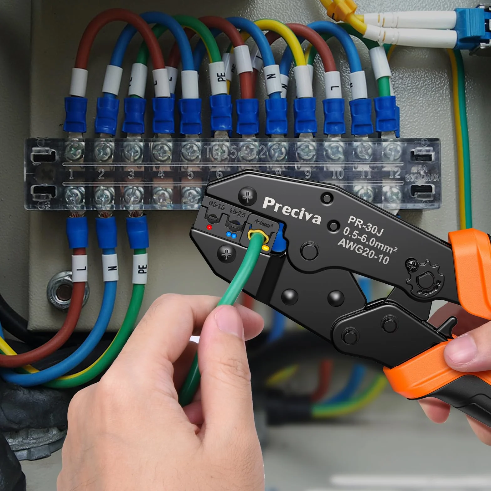 Preciva Izolowane Narzędzia do Zaciskania 0,5-6 mm² AWG 20-10 370 Zacisków