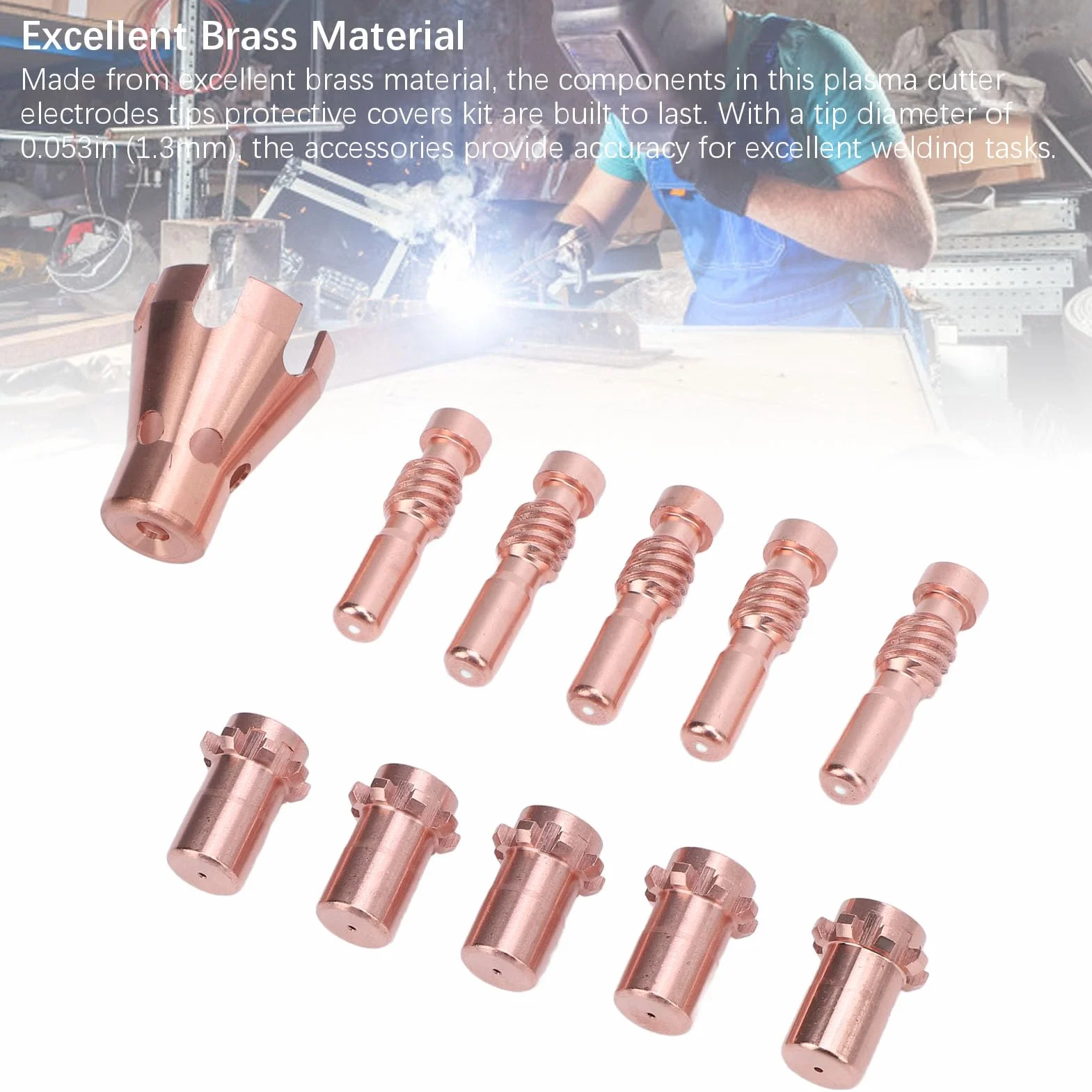 11 PCS Zestaw zestawu spawalniczego Zestaw akcesoriów plazmowych PCT80 Elektrody TIPS Okładki ochronne z skrzynką do przechowywania dla KP2062 3B1 KP2065 1