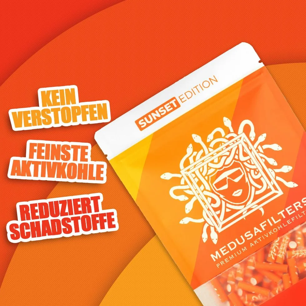 Medusafilters Slim Premium filtr z węglem aktywnym 6 mm 25 sztuk Made in Germany