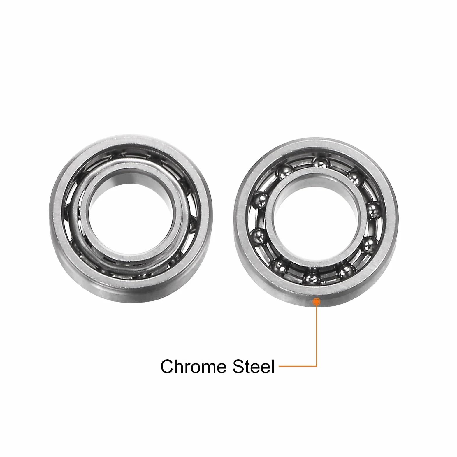 sourcing map R188 łożysko kulkowe zwykłe, 10 sztuk 1/4" x 1/2" x 3/16" otwarta konstrukcja ze stali chromowanej