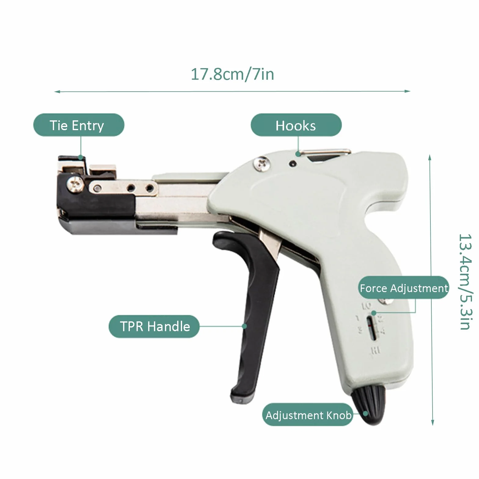Pistolet do wiązania ze stali nierdzewnej z 200 samozamykającymi się opaskami 11,8 – idealny do zarządzania kablami, prac elektrycznych i projektów DIY, szybkie i trwałe narzędzie do instalacji
