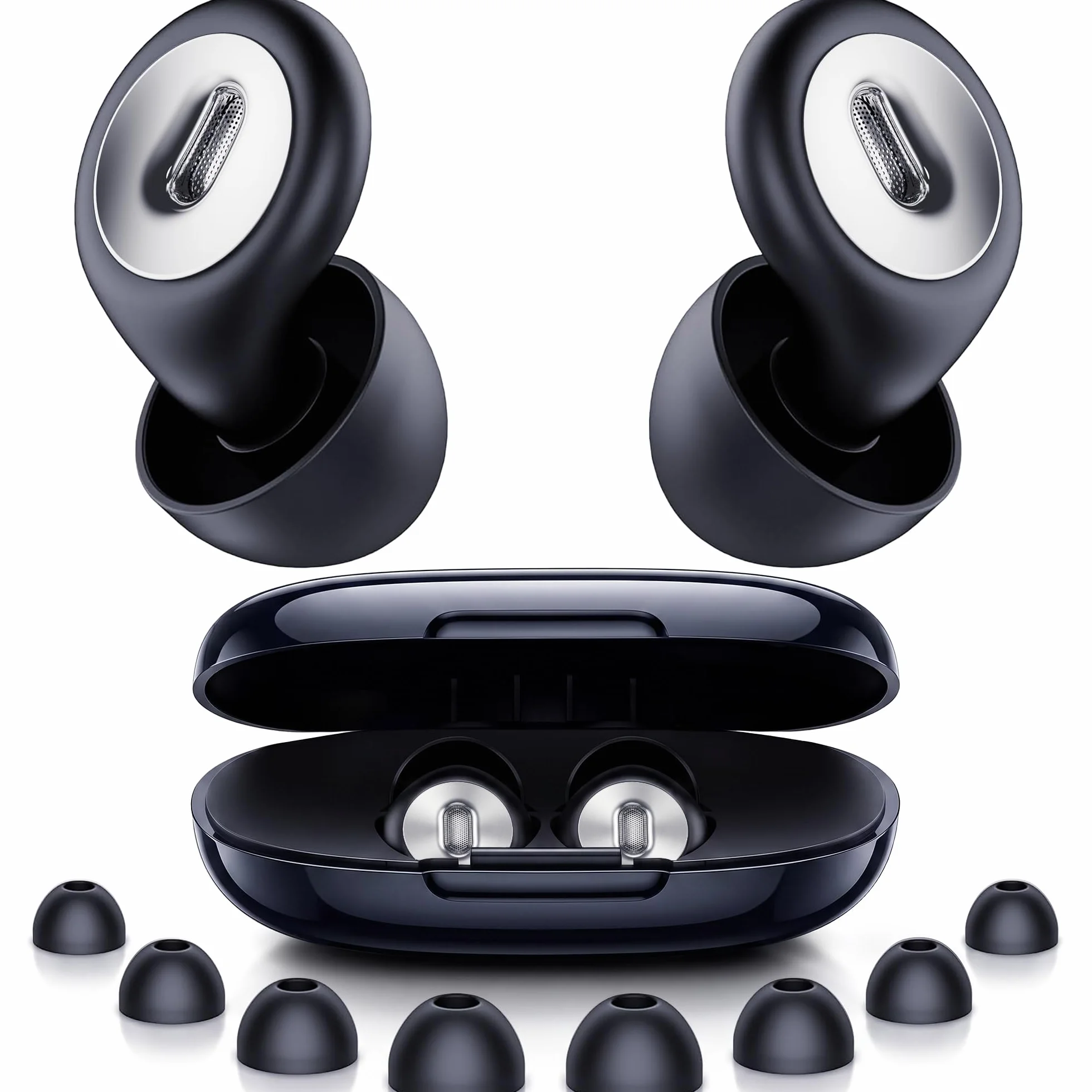 2026 Fioobie Zatyczki do uszu do Spania Pro–46dB Anti-Hałas(ASTM)|Filtr AcousticWave(40–5000Hz)|Sen/Zij,Praca,Podróże,Nauka,Koncert|Wielokrotnego Użytku(1000+ Prań) (Czarny)