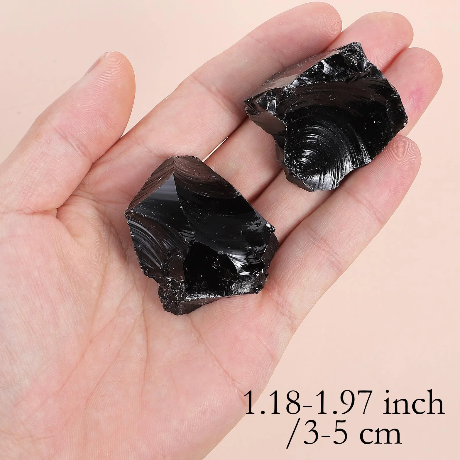 Naturalne kamienie obsydianu 3-5 cm surowe do dekoracji Reiki