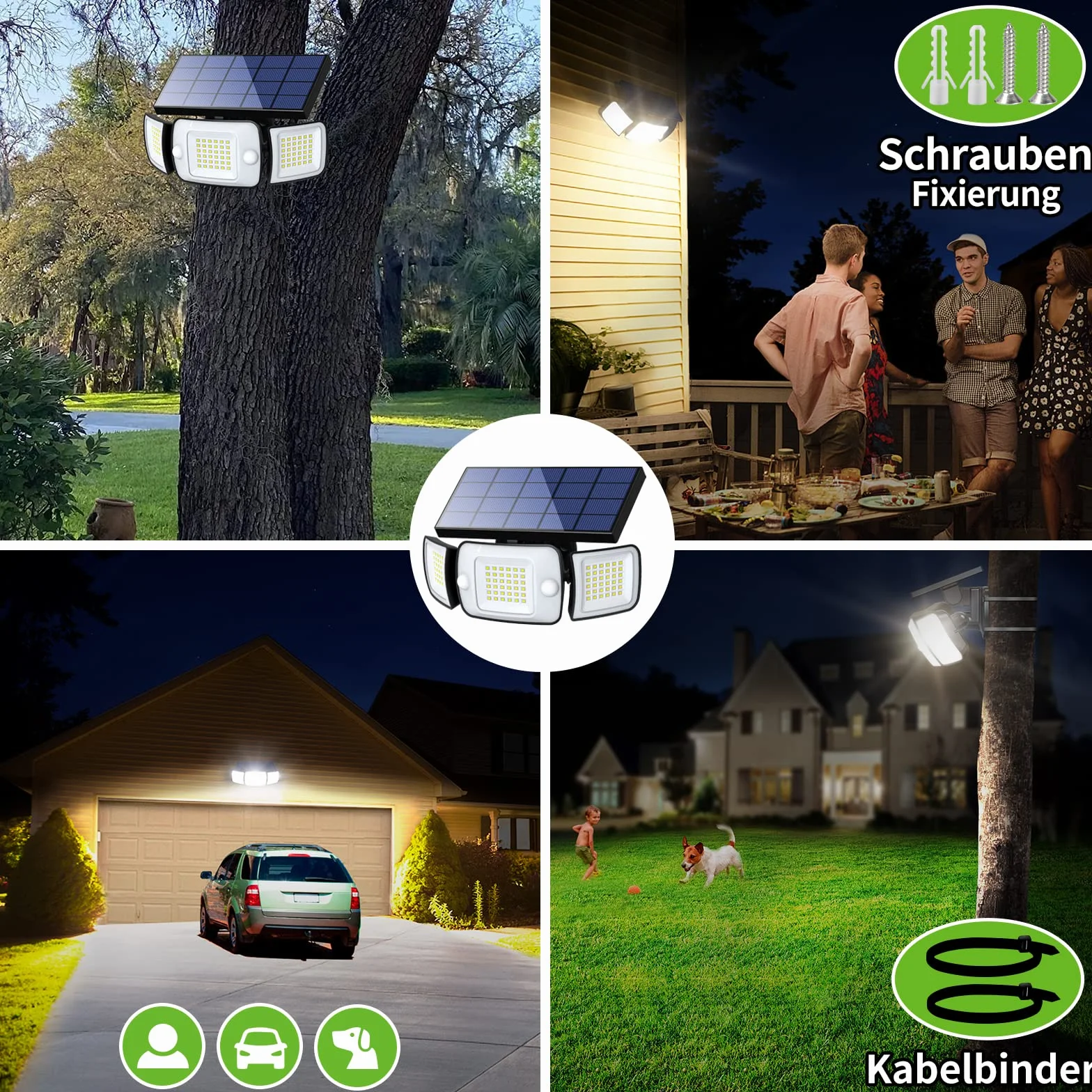 INTELAMP Lampy solarne na zewnątrz z czujnikiem ruchu, 6000 mAh, 108 LED, lampy solarne na zewnątrz, idealne na taras, werandę, garaż, podwórze, ulice, wodoodporne IP65
