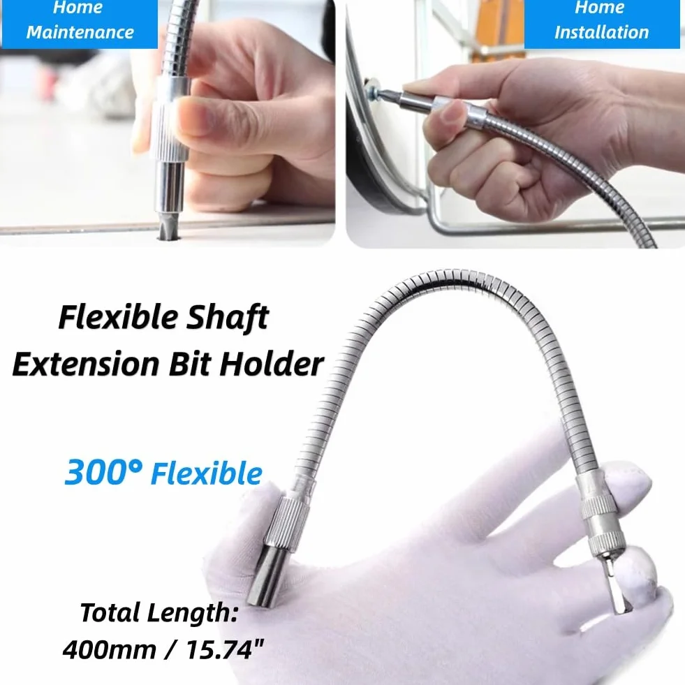 1 Stück 1/4 Zoll Magnetische Verlängerung Flexible Welle Schraubendreher Bit Halter Verbindungsglied Für Schraubendreher(400MM)