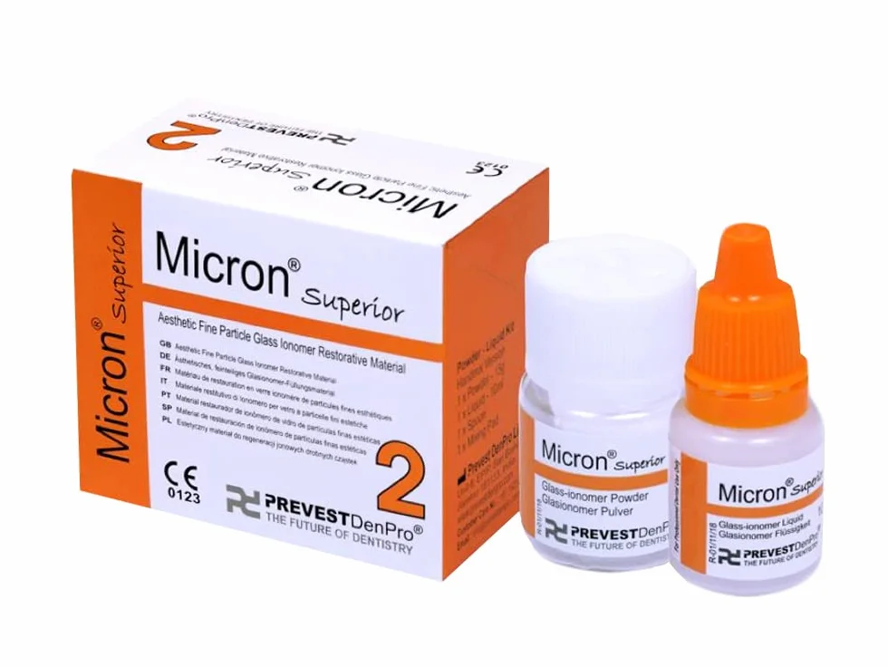 Micron Superior 2 drobne cząstki szklane jonomer wypełnienia korony cement