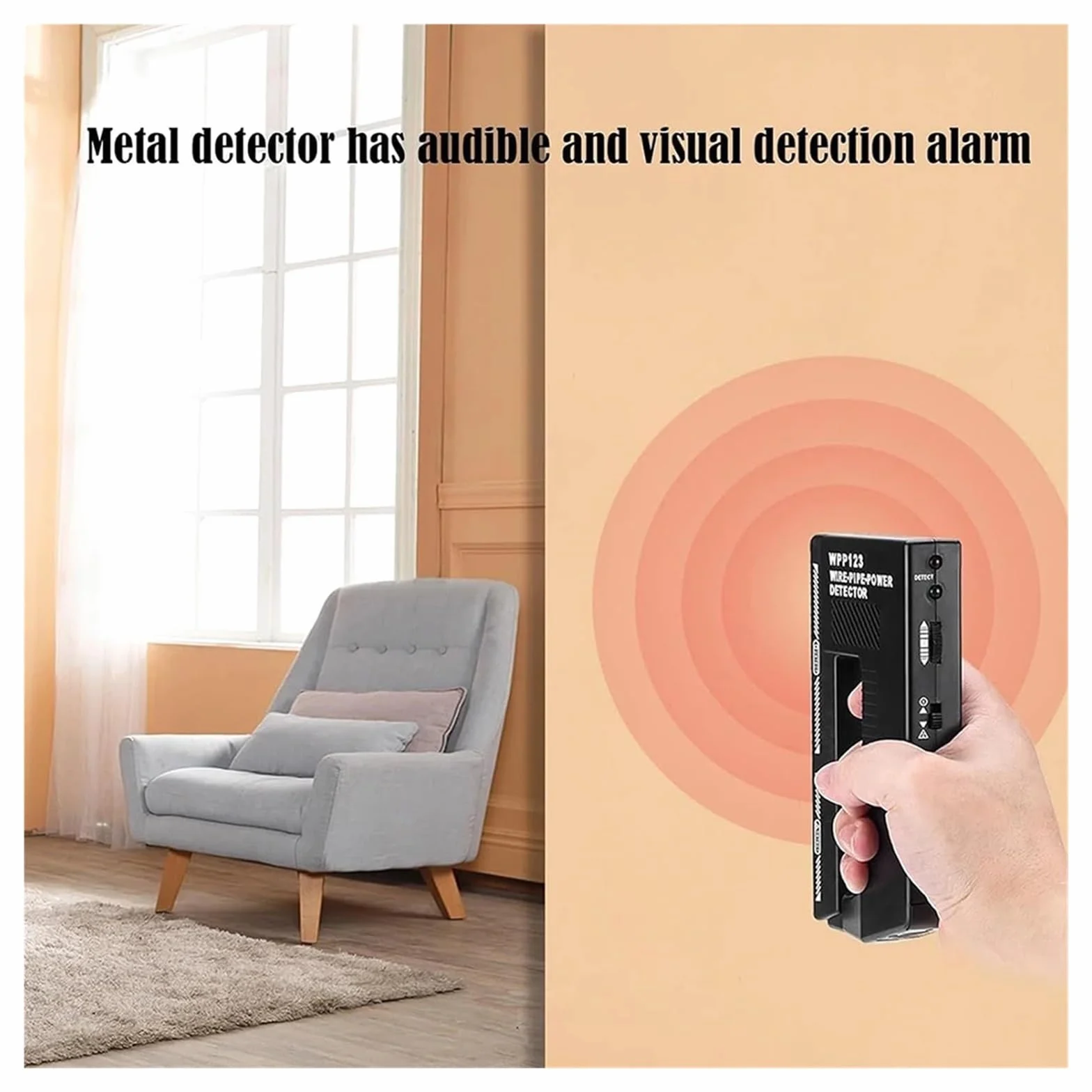 WPP123 Wire Pipe Power Detector Metal Detector Pointer AC Wire Metal Detection Metal Detector Alert Pipe Power High Sensitivity