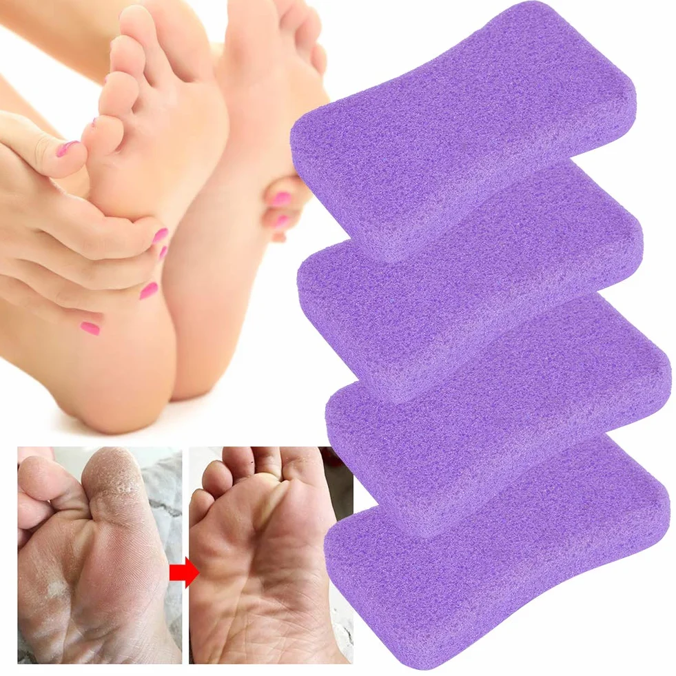 Pumeks do stóp 4 sztuki Peeling z kamienia kalusa Usuwanie twardej skóry Pedicure Scrubber fioletowy
