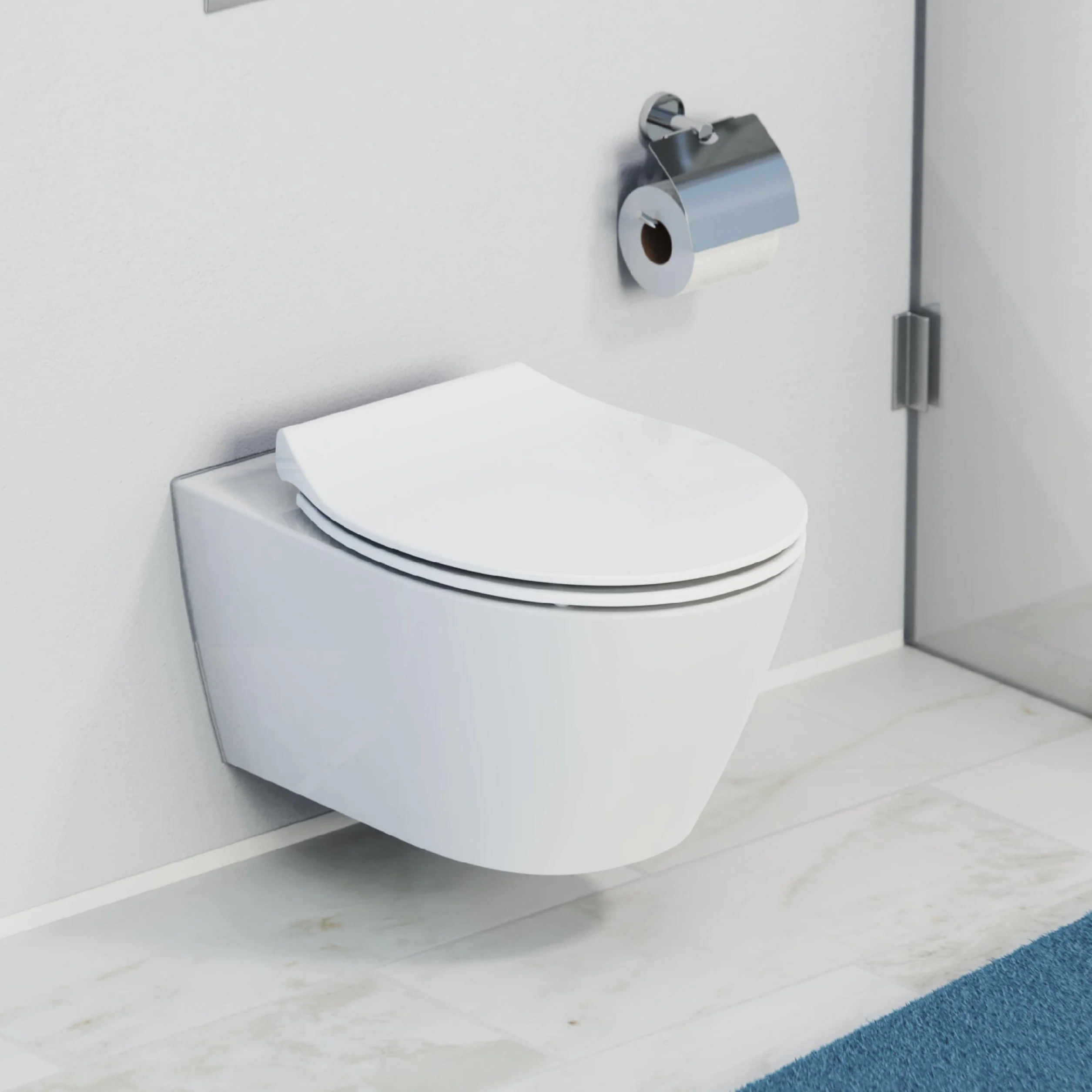 SCHÜTTE 82700 deska sedesowa Duroplast SLIM WHITE, deska sedesowa wolnoopadająca i szybkim zapięciem do łatwego czyszczenia, wyjątkowo płaski kształt, maksymalne obciążenie 150 kg, biała