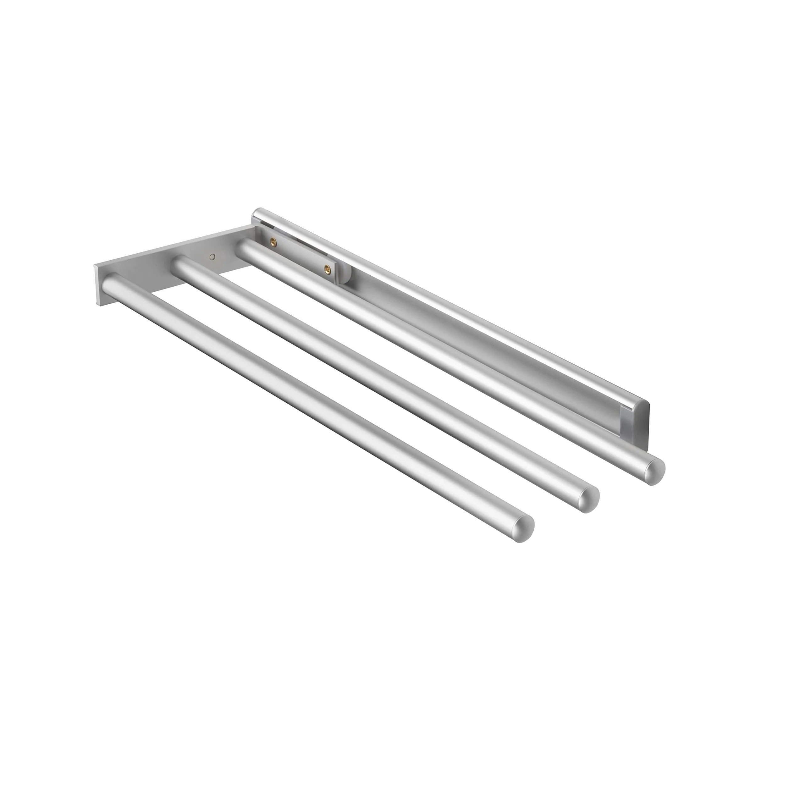 Emuca - Wysuwany wieszak na ręczniki, 3 ramiona, 440 mm, aluminium, matowy anodowany