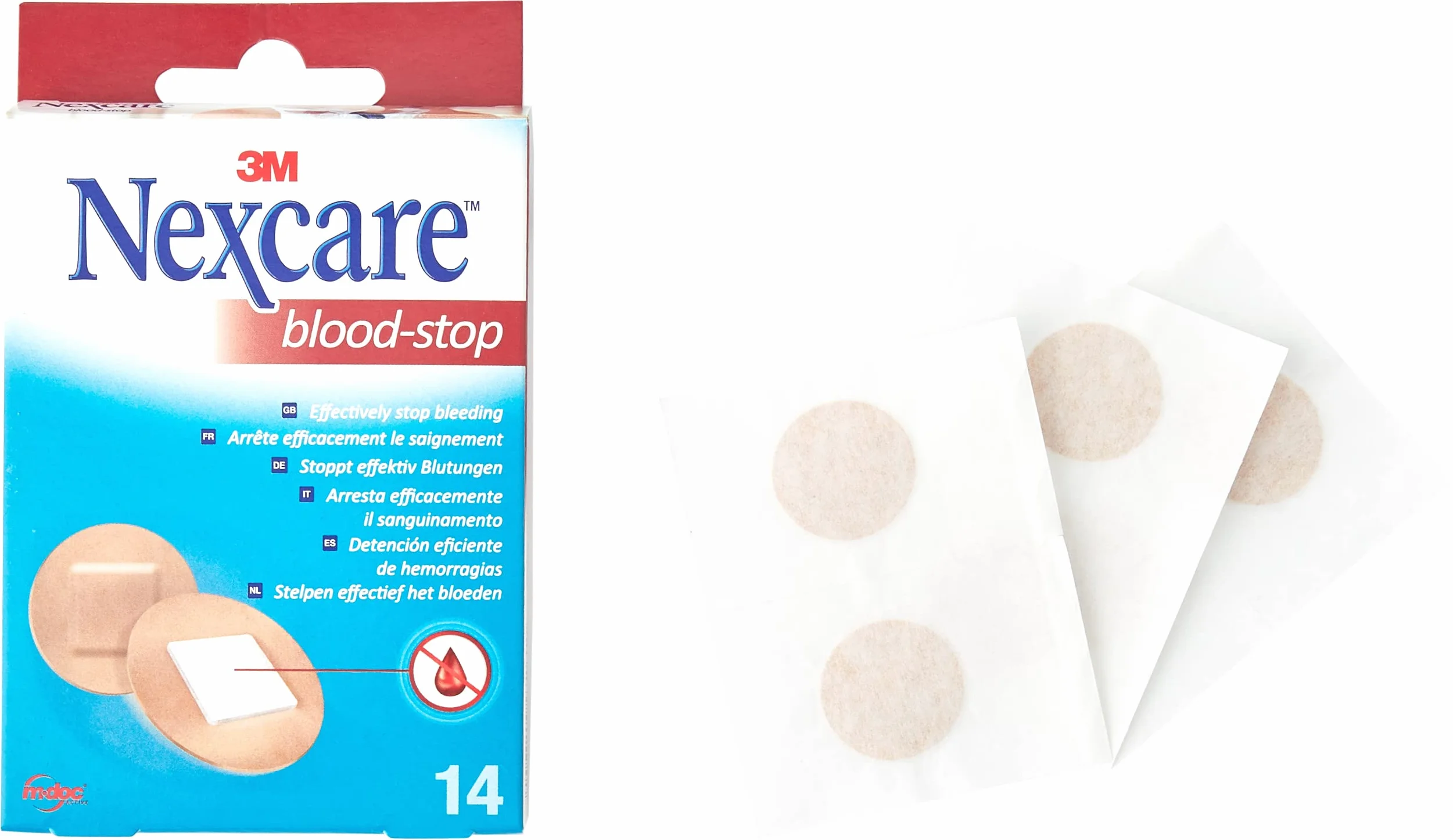 Nexcare Plastry zatrzymujące krwawienie 22 mm 14 sztuk