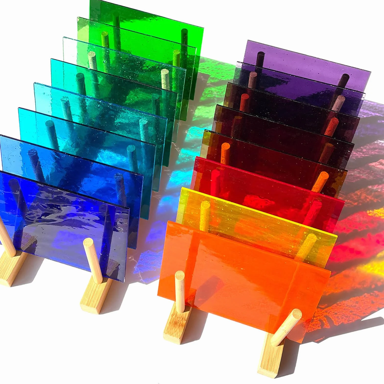 LITMIND 16 arkuszy witrażowych 10x15 cm mozaikowe płytki szklane do rękodzieła